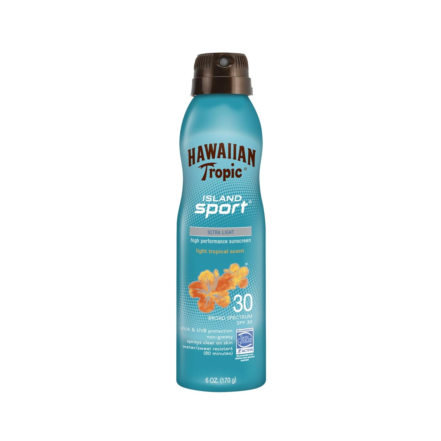 Hawaiian Tropic Island Sport Sunscreen Spray, Easy to Apply, Broad-Spectrum Protection, SPF 15, 6 Ounces