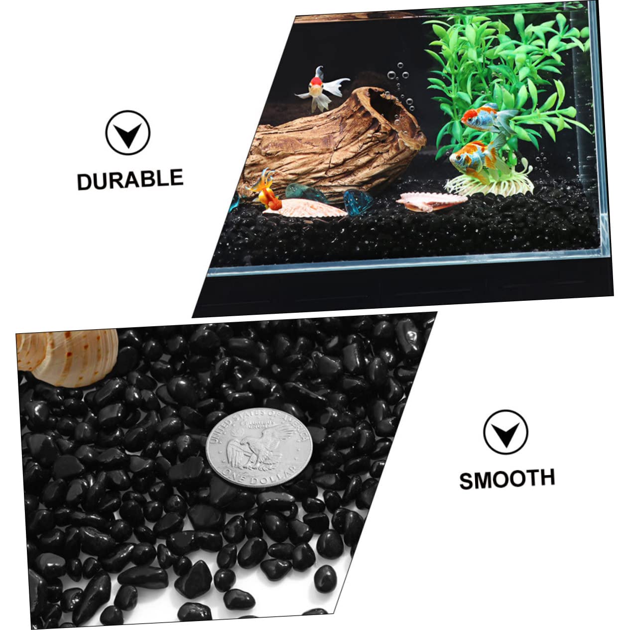 COLLBATH 1bolsa Arena Perla para Acuario Pulida Rocas De Rio para Pecera Decoracion Artificial Sustrato Acuario para