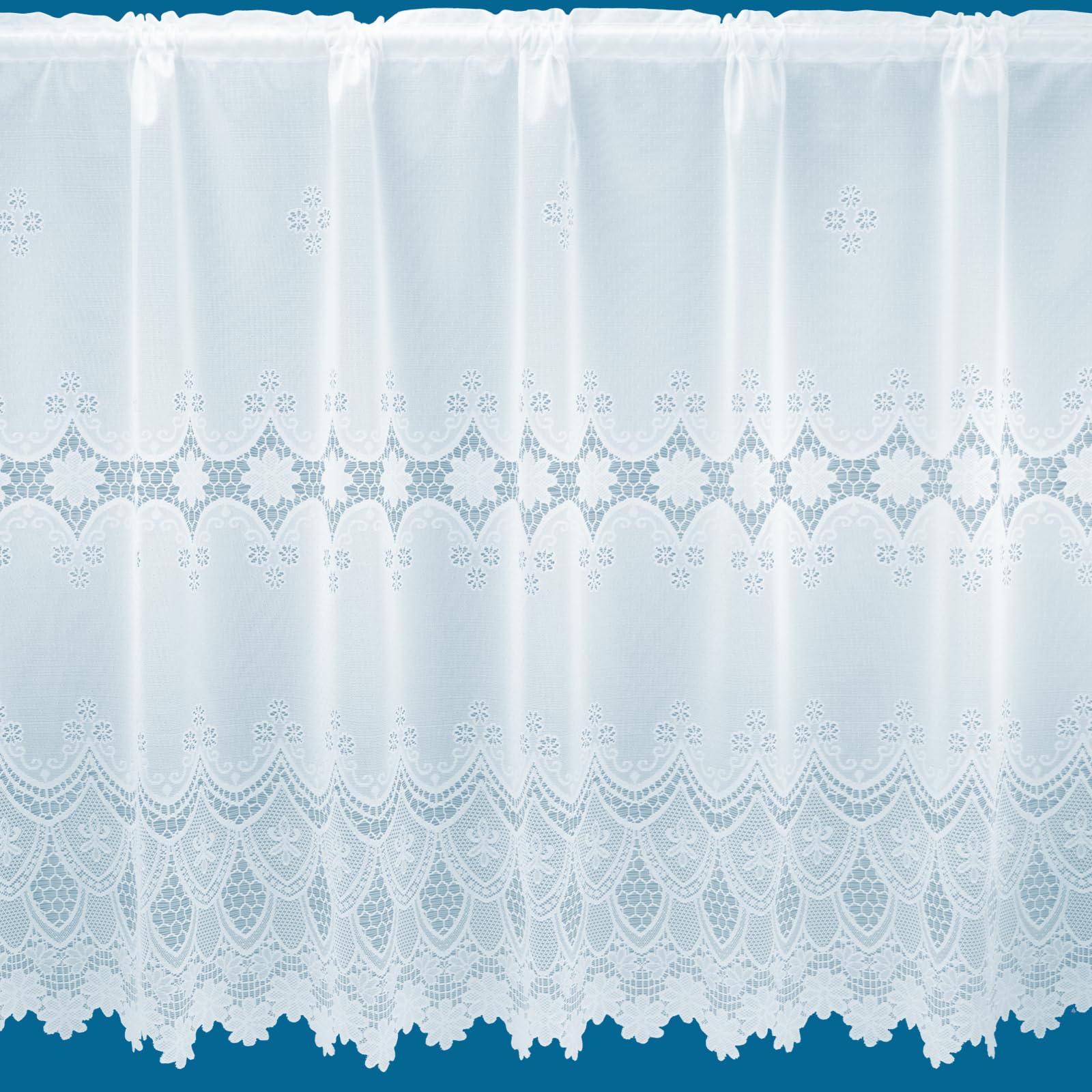 Netcurtainsuk White Ava Quality Floral Net Curtain Slot Top Sold By The Metre (54" (137Cm))