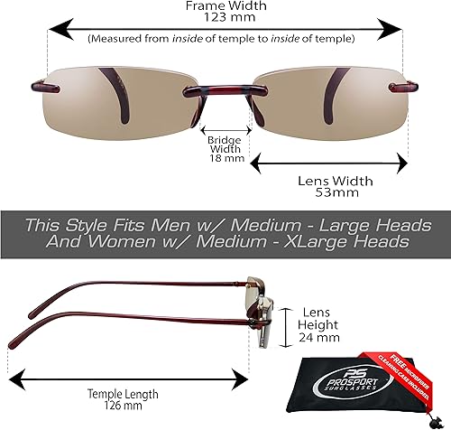 Miniatura 2 de proSPORT 2 pares de lentes de sol de lectura tintados, sin montura para hombres y mujeres