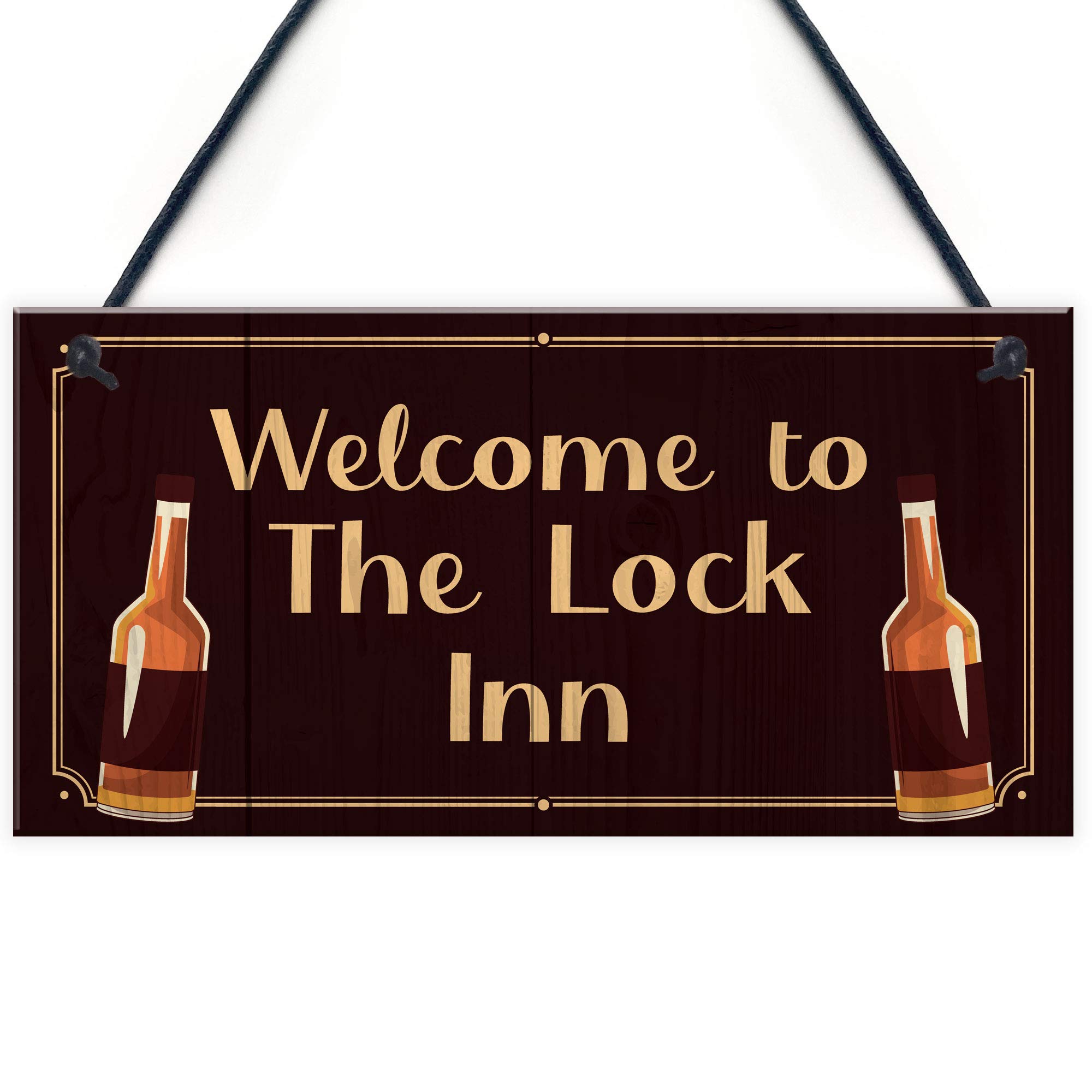 Welcome To The Lock Inn Sign HOME BAR Man Cave Plaque Lockdown Gift Alcohol Gift