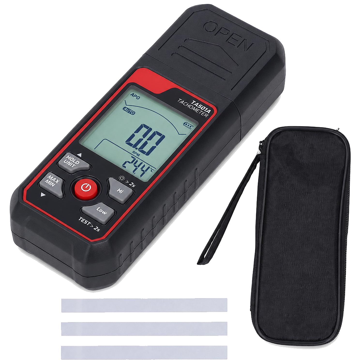 Tachimetro Digitale Senza Contatto, 2,5 a 999.999 RPM Misuratore Fotoelettrico Della Velocità di Rotazione, Precisione Dello 0,05%, Con Allarme, per Il Controllo Della Velocità di Motori E Ventole