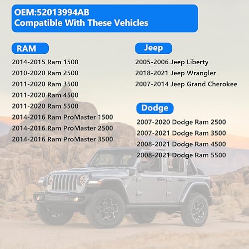 Miniatura 2 de Tapa de gasolina, tapa de combustible 52013994AB compatible con JEEP 2020 Wrangler, Ram 2500 2010-2020, Ram 3500 2011-2020, Ram 4500 2011-2020, Ram