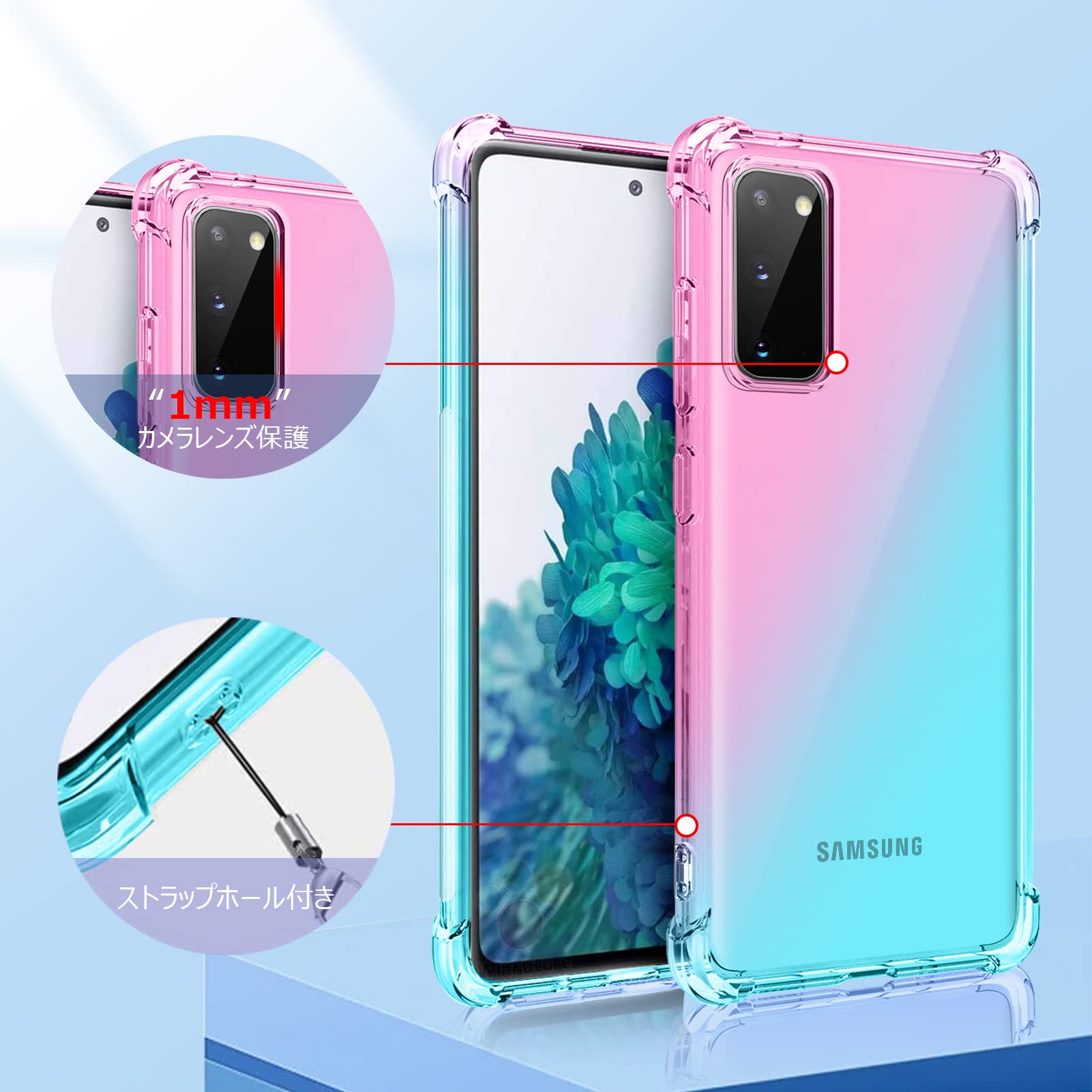 Amazon.co.jp: PNEWQNE OPPO Reno5 A 用ケース グラデーション クリア