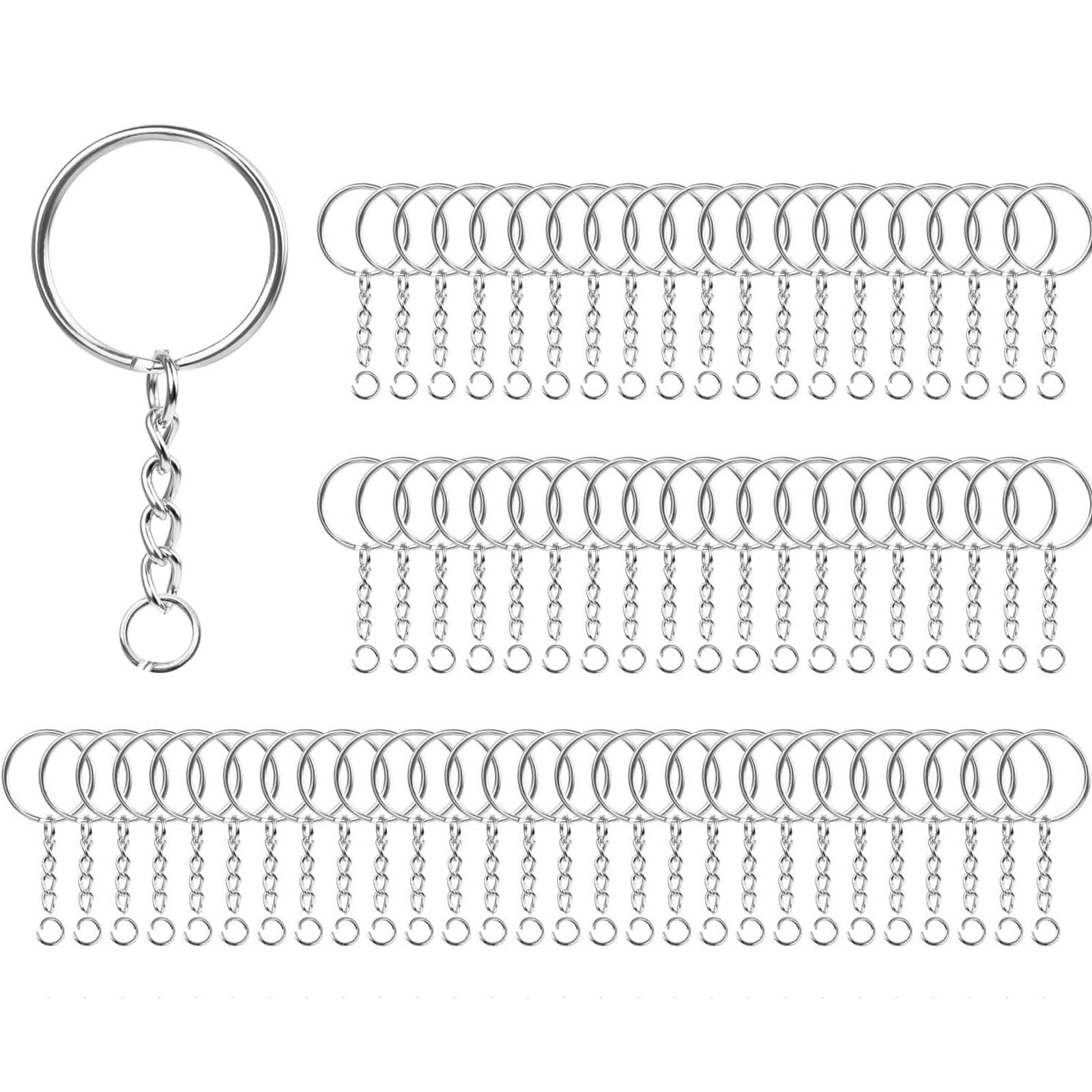 10 Anelli Portachiavi, Placcati In Rame Antico, Base Per Catena Di