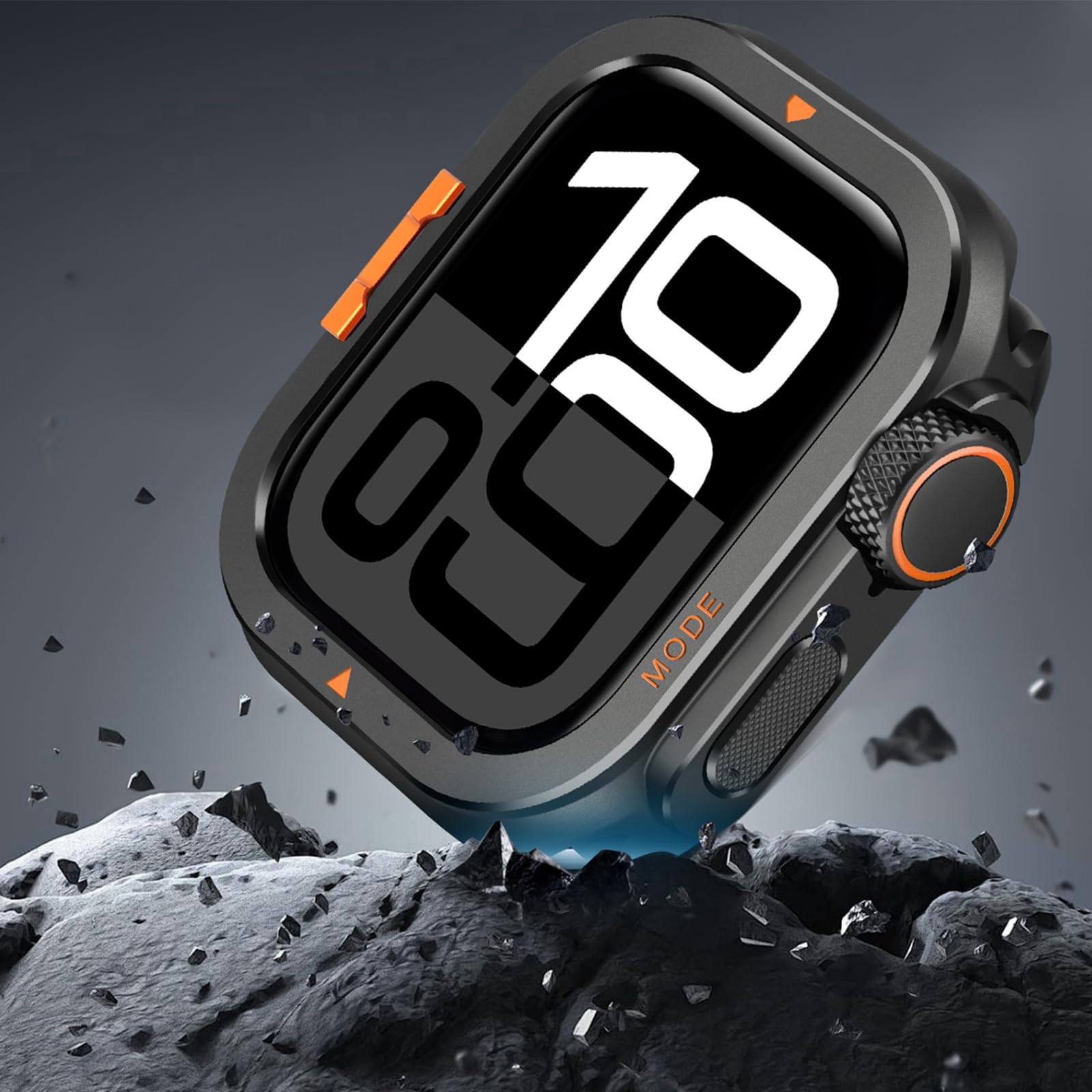 2 en 1 Coque Compatible avec Apple Watch Série 11/10 46mm Housse, [Transformez 46 mm en Ultra Look] Étui de Protection Pare-Chocs Robuste avec Coque Arrière pour iWatch 46mm, Noir