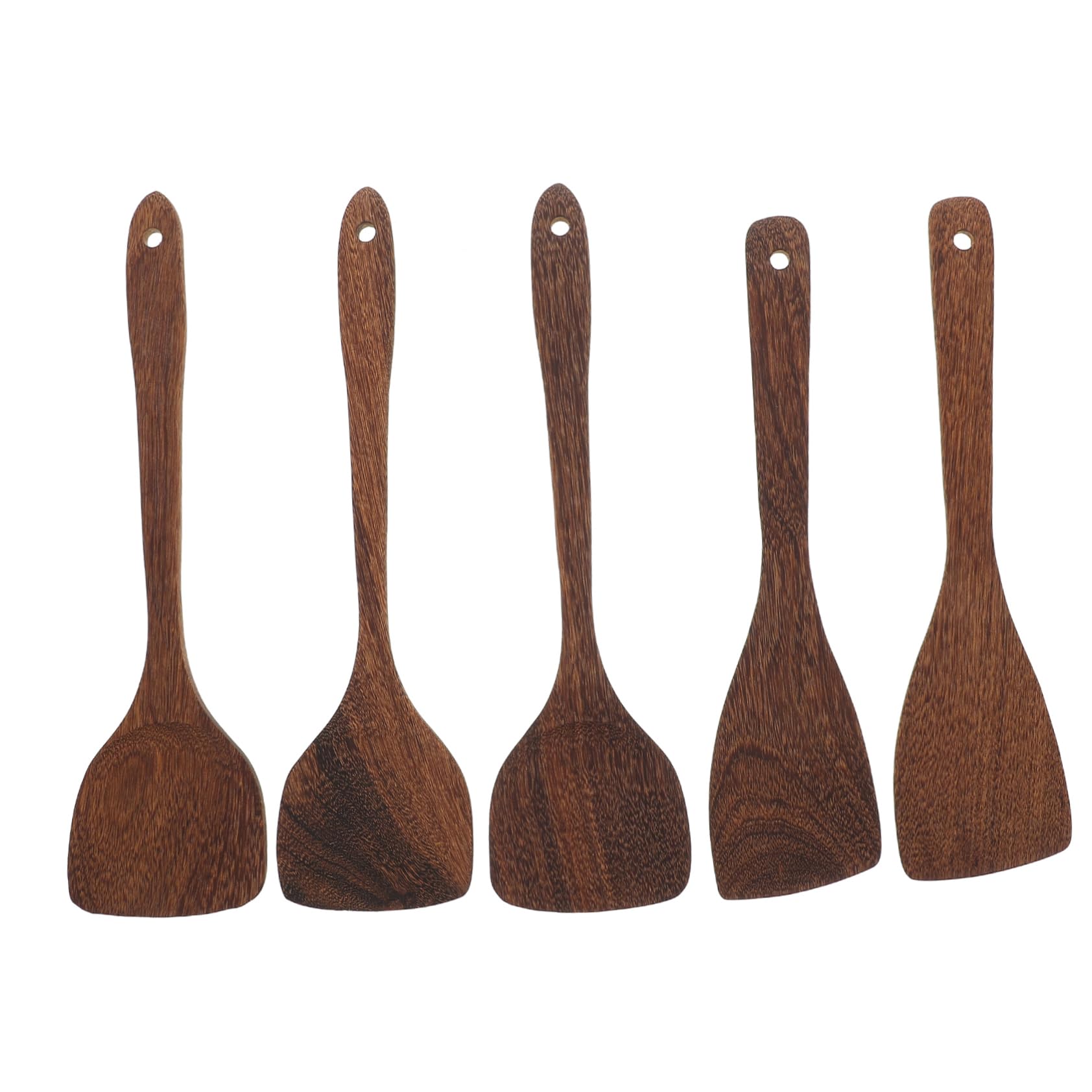 Set di 5 Utensili da Cucina in Legno per Cucina Antiaderente