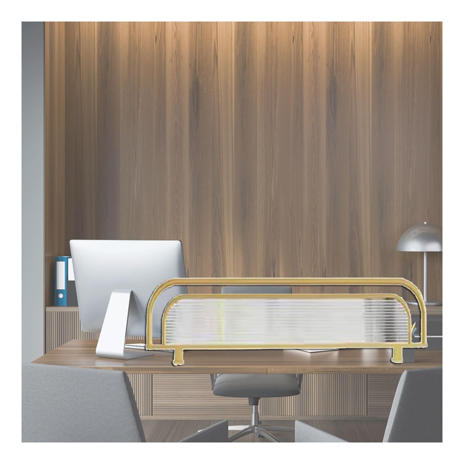 KLGFBDC Gold Room Divider Panel for Dining & Office, Elegant Partition for Restaurant, Stylish Countertop Screen, 19.7x31.5in, Modern Decorative Separation Solution
