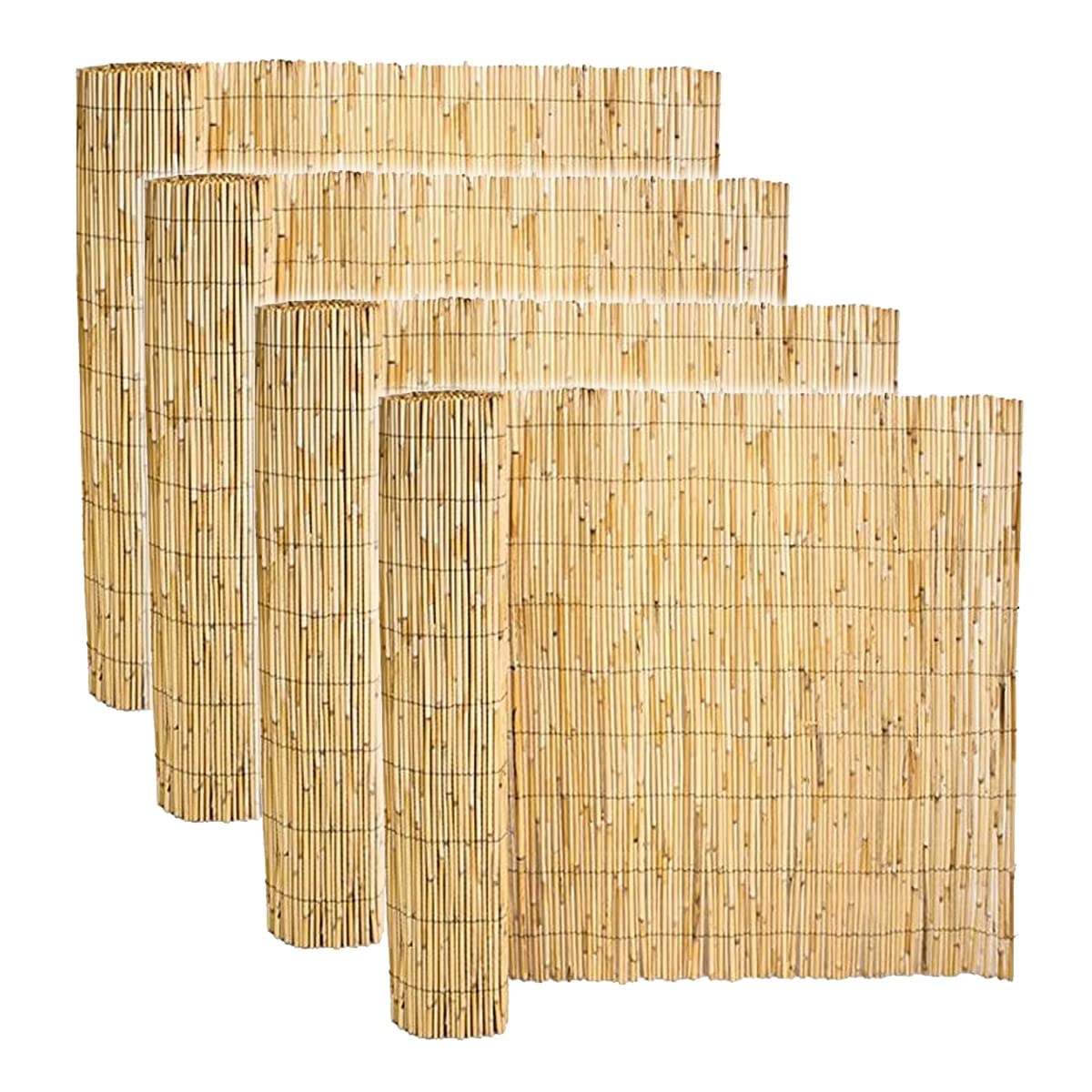 Juego de 4 Cañizos Naturales, Vallas de Ocultación y Decoración de Ambientes para Jardín, Balcón y Patio, Privacidad y Protección Contra el Viento y el Sol - Longitud 500 x Profundidad 120 cm -JUANIO-