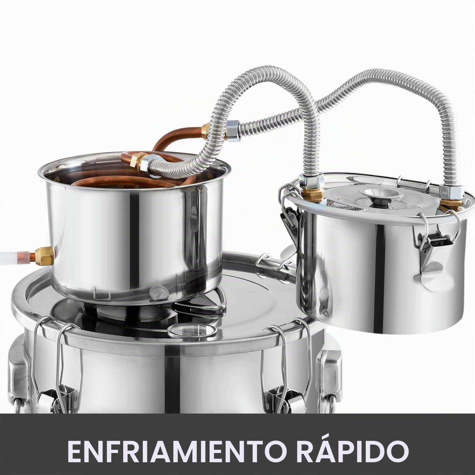 VEVOR Destilador de Agua 38,5L Máquina para el Agua Destilada Casera Destilación Filtro Purificador Acero Inoxidable Destilador de Agua Water Distiller Filtro de Destilación de Agua Pura