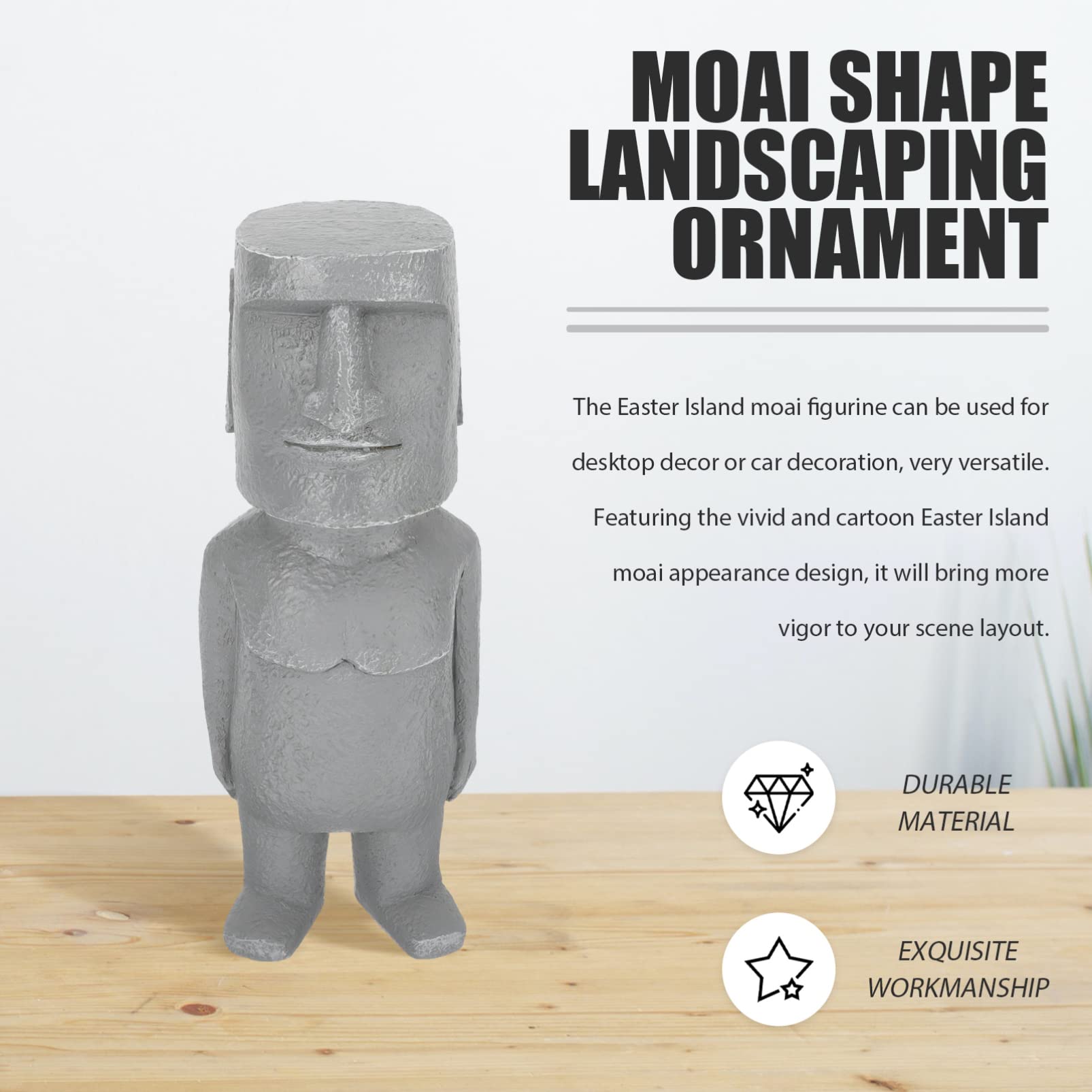Toyvian Statua Di Pietra Mini Statue Moai Statua Moai Statua Del Giardino Della Testa Di Moai Sculture Dell'isola Di Pasqua Moai Stonehenge Home Decor Resina Per Auto Macchina