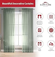 Vista 161 de Sapphire Home - Paneles de cortina (2 unidades), cortinas translúcidas de 54” x 84” (108” de ancho en total), paneles de gasa para dormitorio, sala