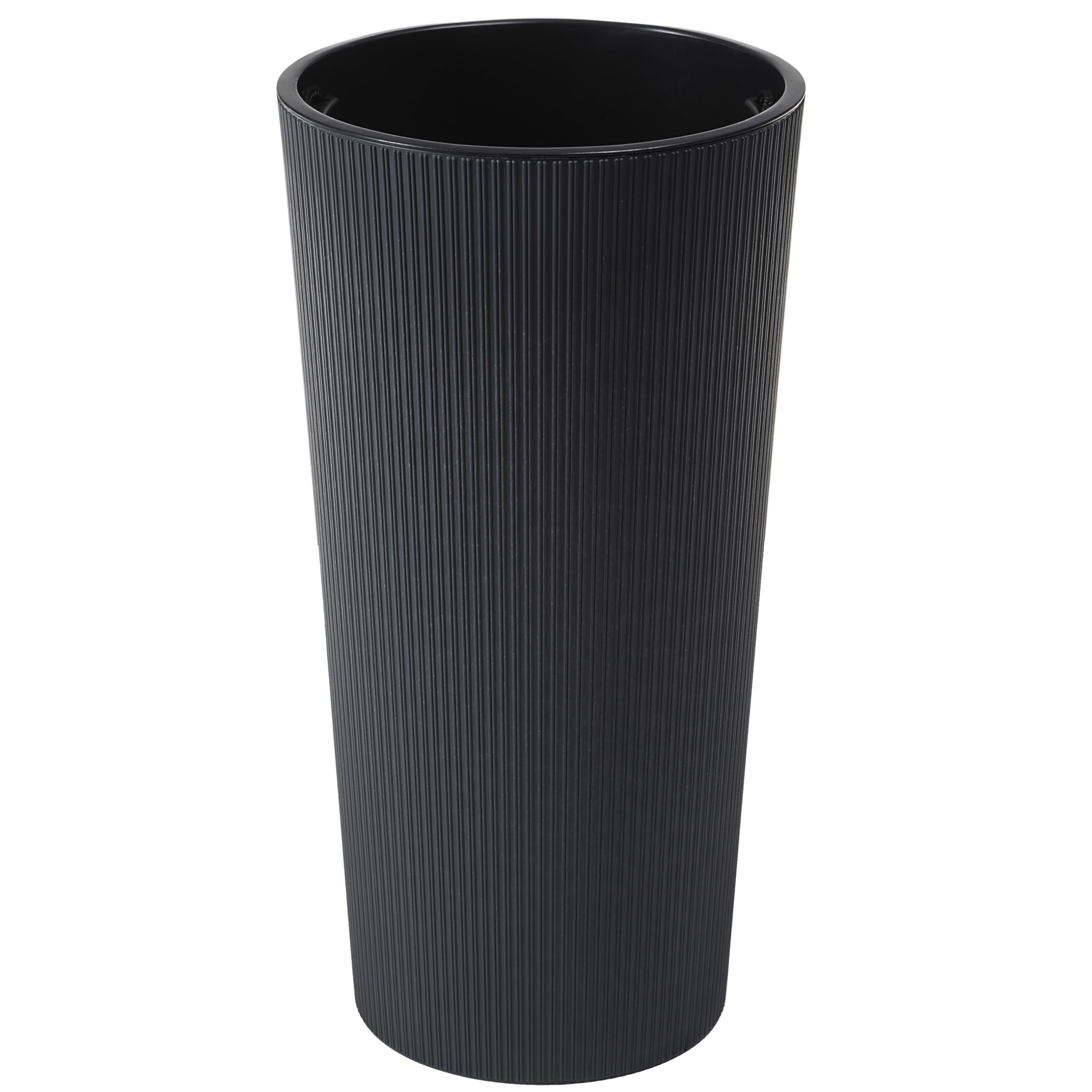 Dehner Lilia Plant Pot Indoor Plant Pot Recycled Diameter 25.5 cm Height 46.6 cm Plastic Anthracite