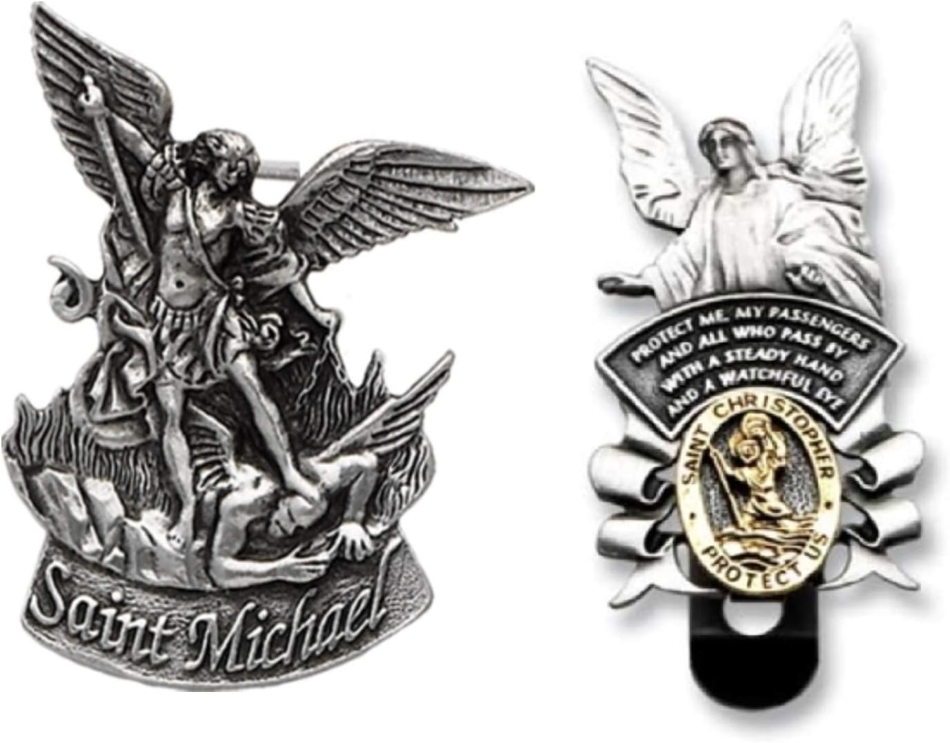 Guardian Angel with St Christopher Visor Clip and Saint