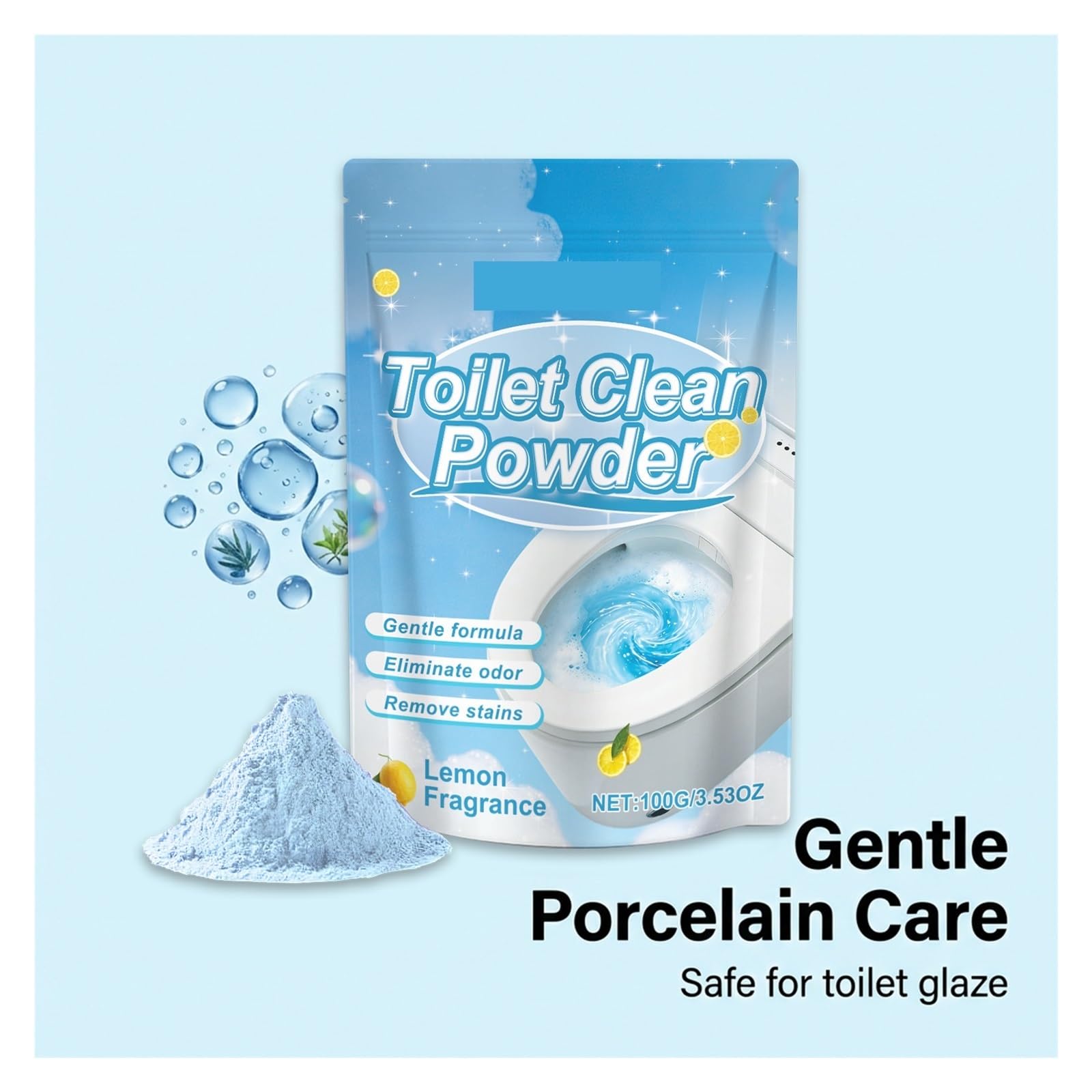 Poudre de nettoyage des toilettes domestiques
