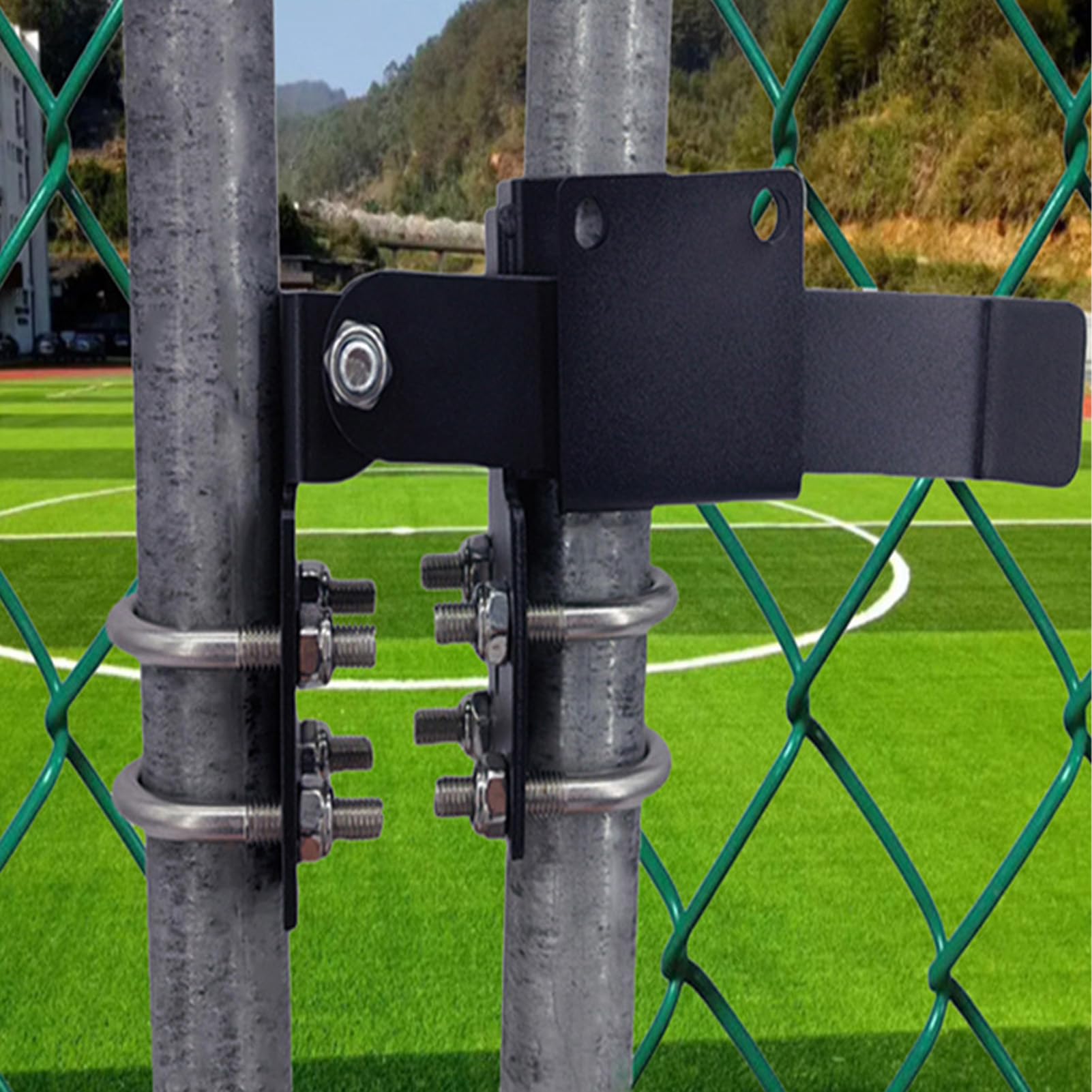 Chiusura a catena a doppio cancello | Heavy Duty Chainlink Gate Latch - Strumenti e miglioramento della casa per fattoria residenziale costruzione industriale commerciale bestiame cortile