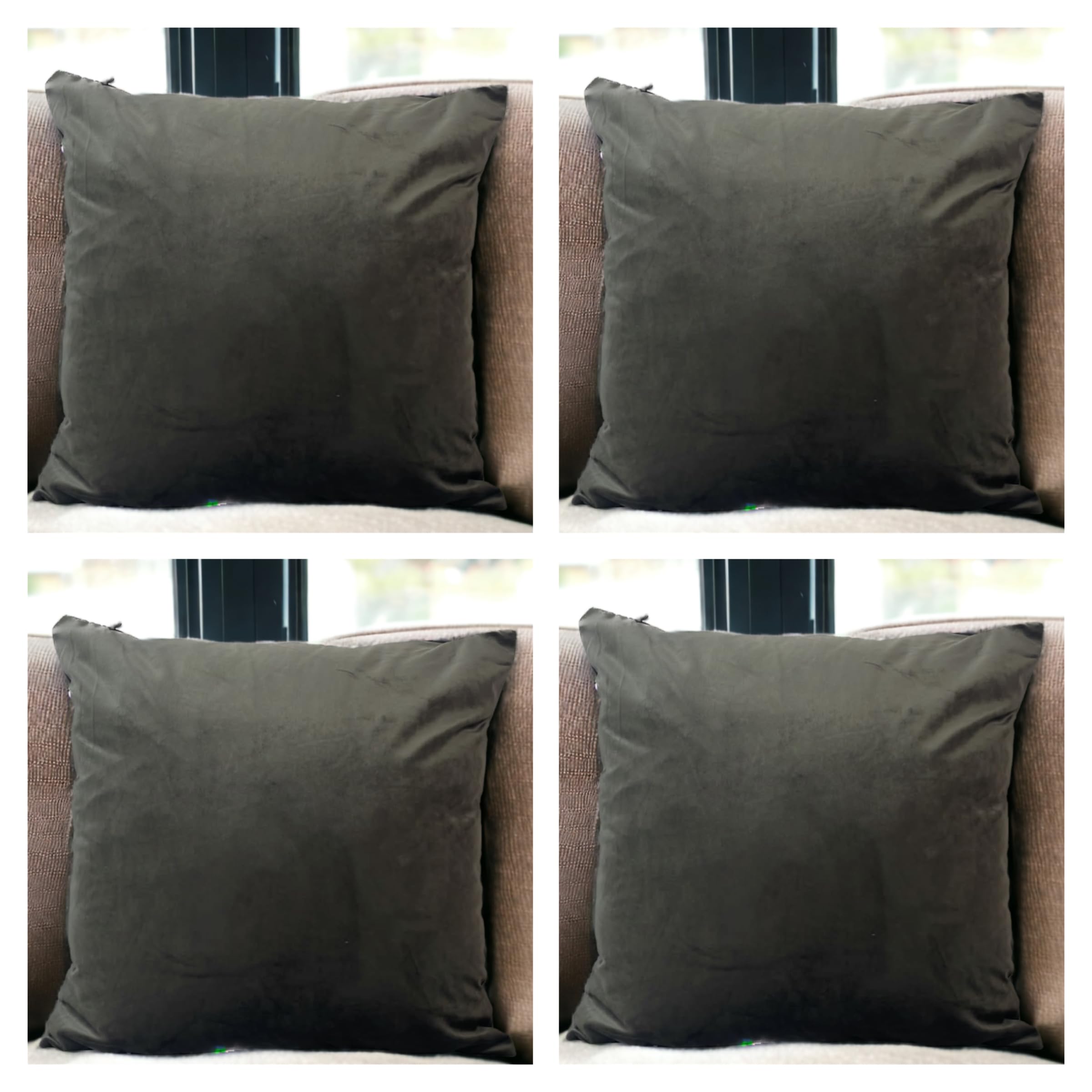 Seechoo Velvet Cushion Covers, Set of 4, 45x45cm, Extra Soft Plush, 17 Colours — image 1