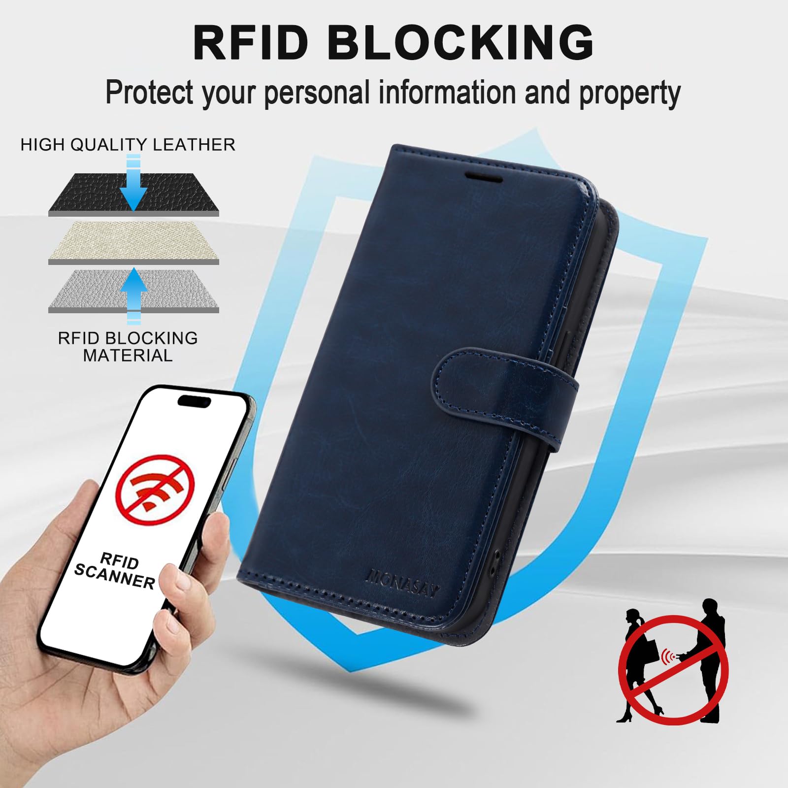 Custodia per iPhone 14 Pro, in pelle di alta qualità
