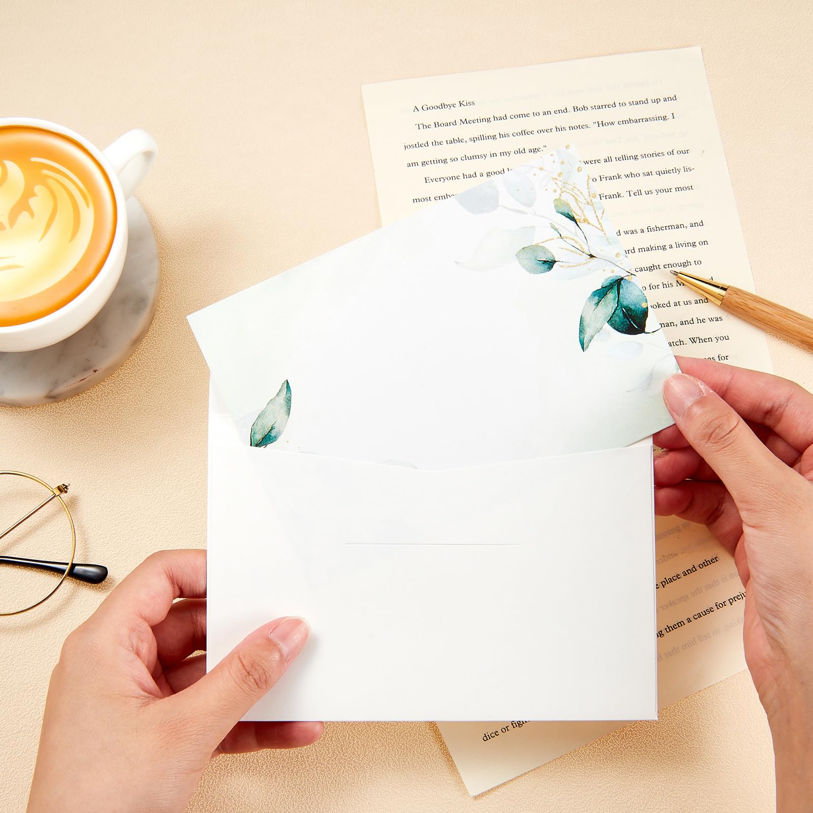 50 Enveloppes Carrées Vert Eucalyptus - 15,5x15,5 Cm, Collage Humide, Pour Mariage Ou Anniversaire
