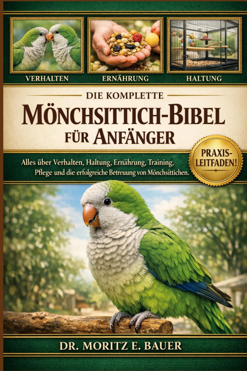 DIE KOMPLETTE MÖNCHSITTICH-BIBEL FÜR ANFÄNGER: Alles, was Sie über Mönchsittiche wissen müssen: Verhalten, Haltung, Ernährung, Training, ... tägliche Pflege für Anfänger und Liebhaber