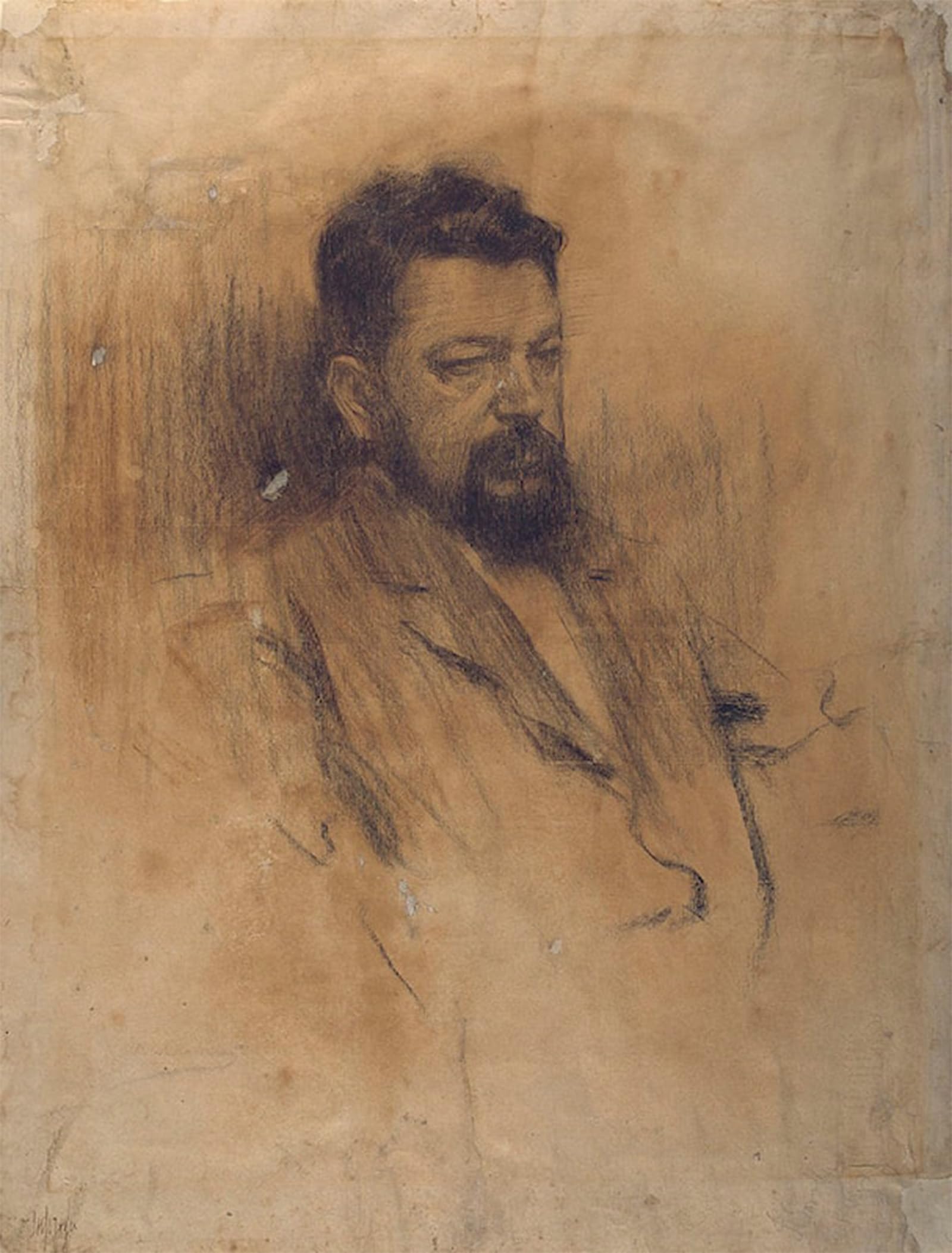 SERENDIPITP Vintage Picture Print on Canvas Wall Art Poster Portrait of Joaquim Sorolla by Ramon Casas Y Carbó Artwork Print Poster for Wall Decor 60x90cm