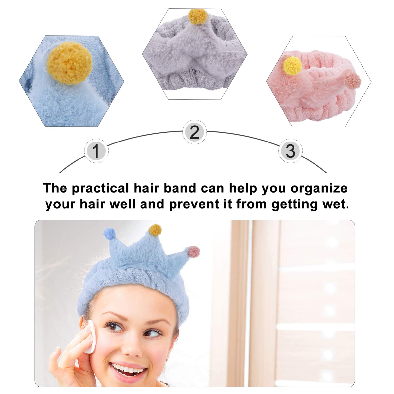 FOMIYES 9piezas Diademas De Coral Fleece Para Mujer Bandas Elásticas Para Maquillaje y Spa Accesorios Para Lavado Facial y Ducha Diseño Chic y Cómodo