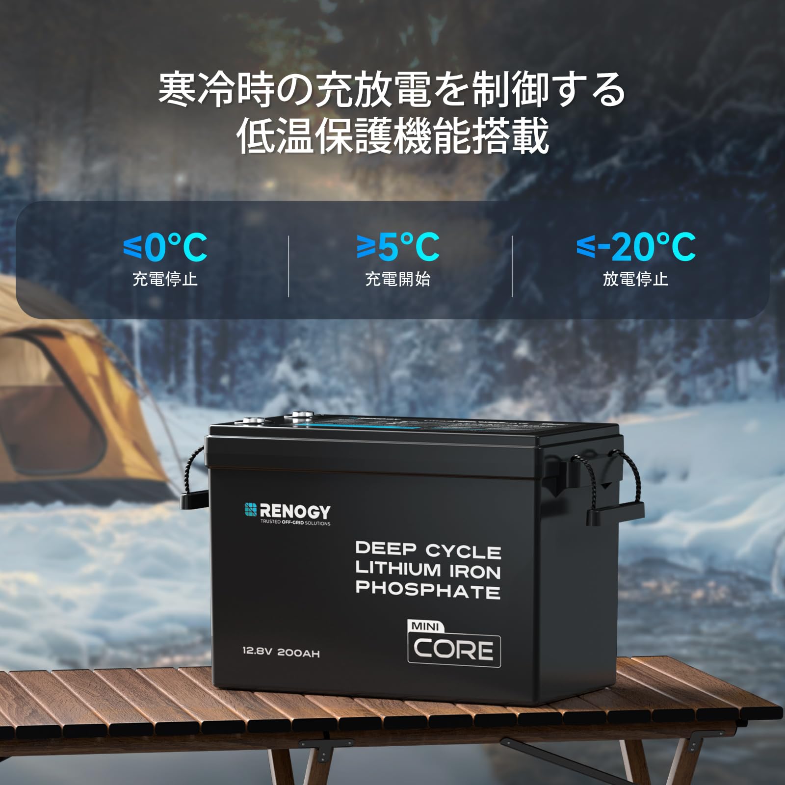 Amazon | RENOGY 2個セット12V 200Ah Mini リン酸鉄リチウムイオン 