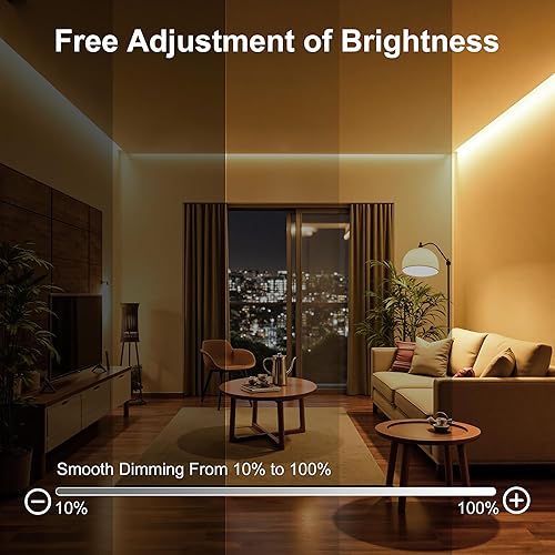 Miniatura 3 de Tira de luces LED COB de 9.84 pies, luces LED blancas cálidas para dormitorio con control remoto RF, iluminación ultra brillante de 24 V con control