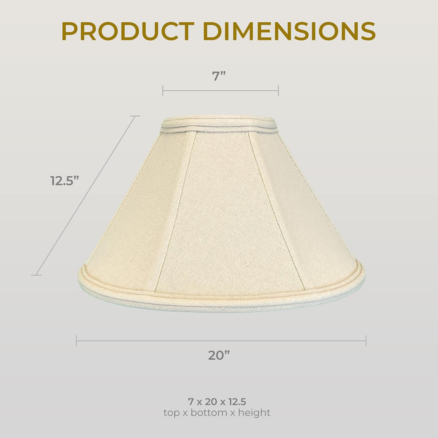 Royal Designs Empire Lamp Shade, Linen Beige, 7 x 20 x 12.5