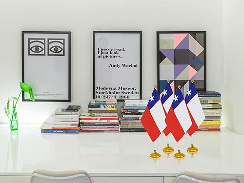 Miniatura 65 de WXTWK Paquete de 12 banderas argentinas de escritorio con base de soporte, decoración de celebración para eventos y eventos