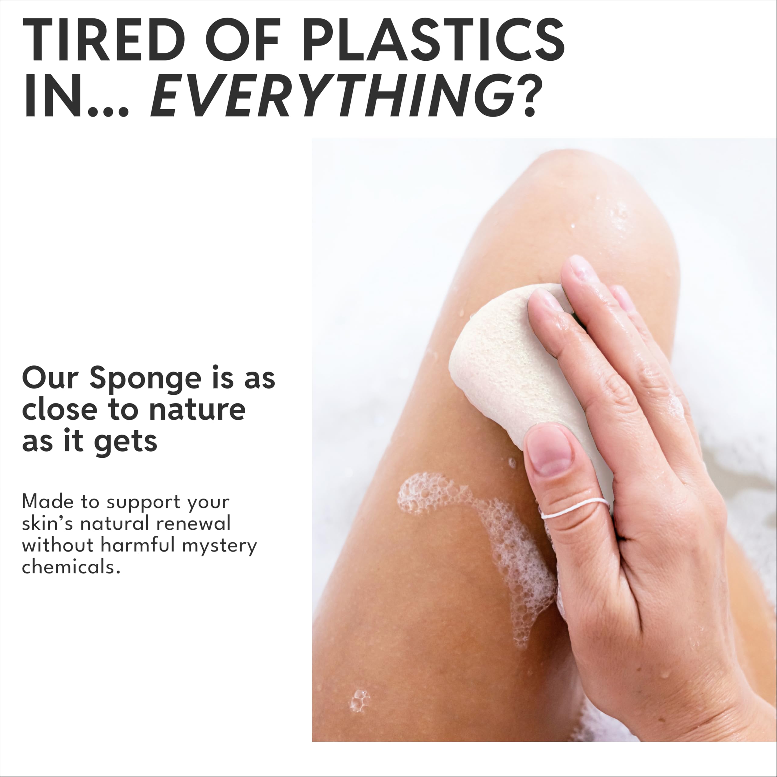 Konjac - Esponja corporal (2 unidades) | 100% natural y libre de tintes | no tóxica | Biodegradable | Ecológica | Embalaje sin plástico