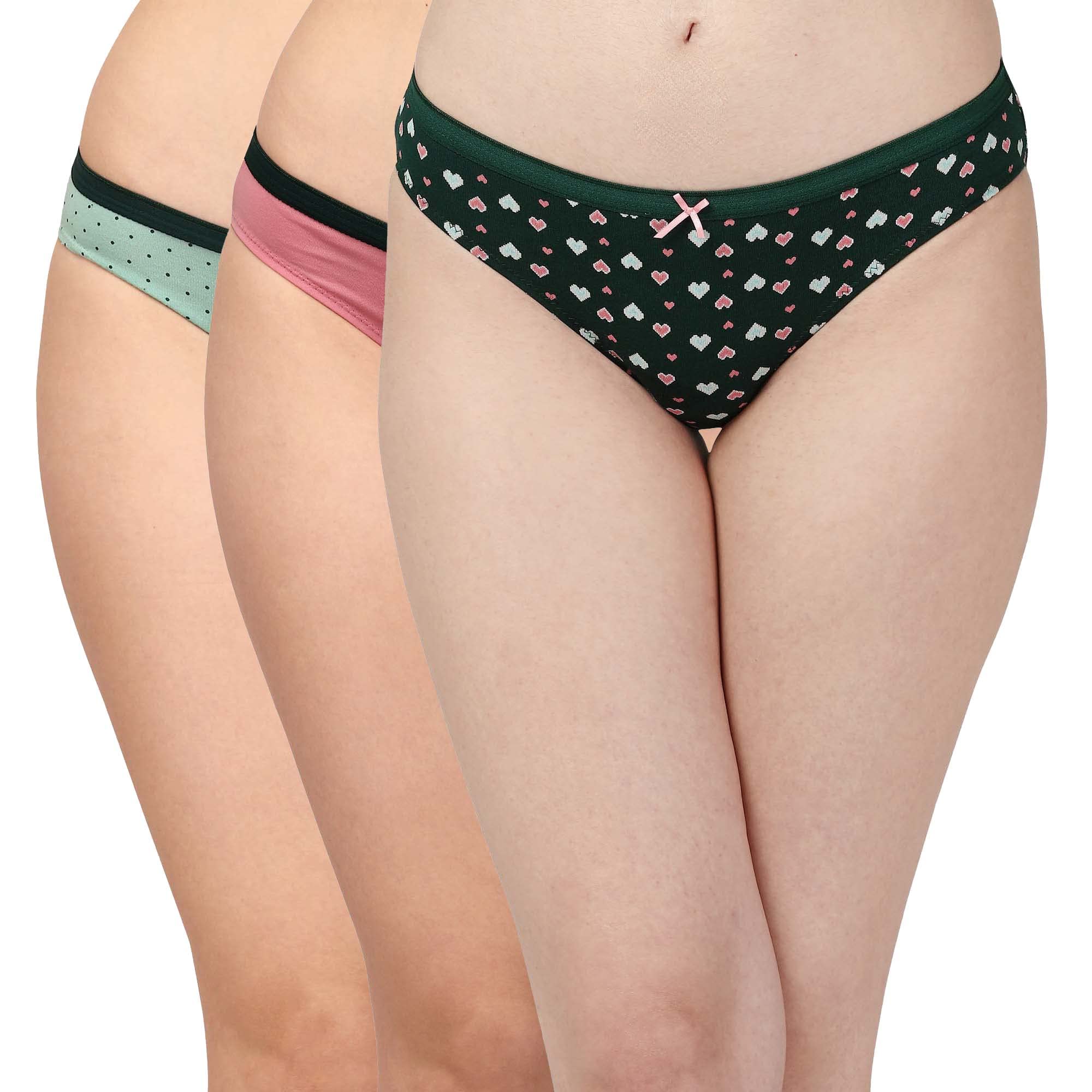 SOIEPanty (Pack of 3) Cotton Spandex Mid Rise Brief Excellent Comfort, Fit, Quality, Soft Solids Prints