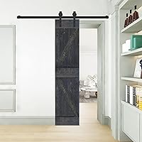 Vista 53 de K Style - Losa para puerta corrediza de granero de madera maciza con acabado de nogal oscuro y café Kona (24 x 84 pulgadas), requiere montaje