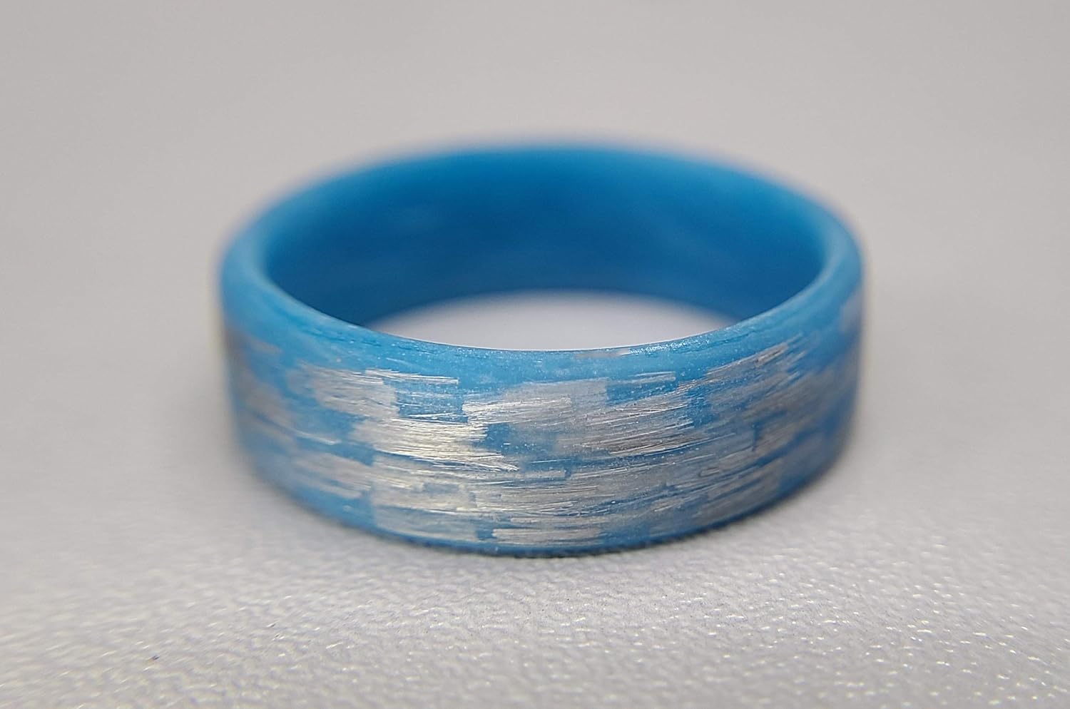 Handmade Ring Band - Men's or Women's Texalium Blue Glow Ring, Matte Finish, Glow-in-the-Dark, Durable, Scratch Resistant, Waterproof, Sizes 4-16, Custom Band Widths