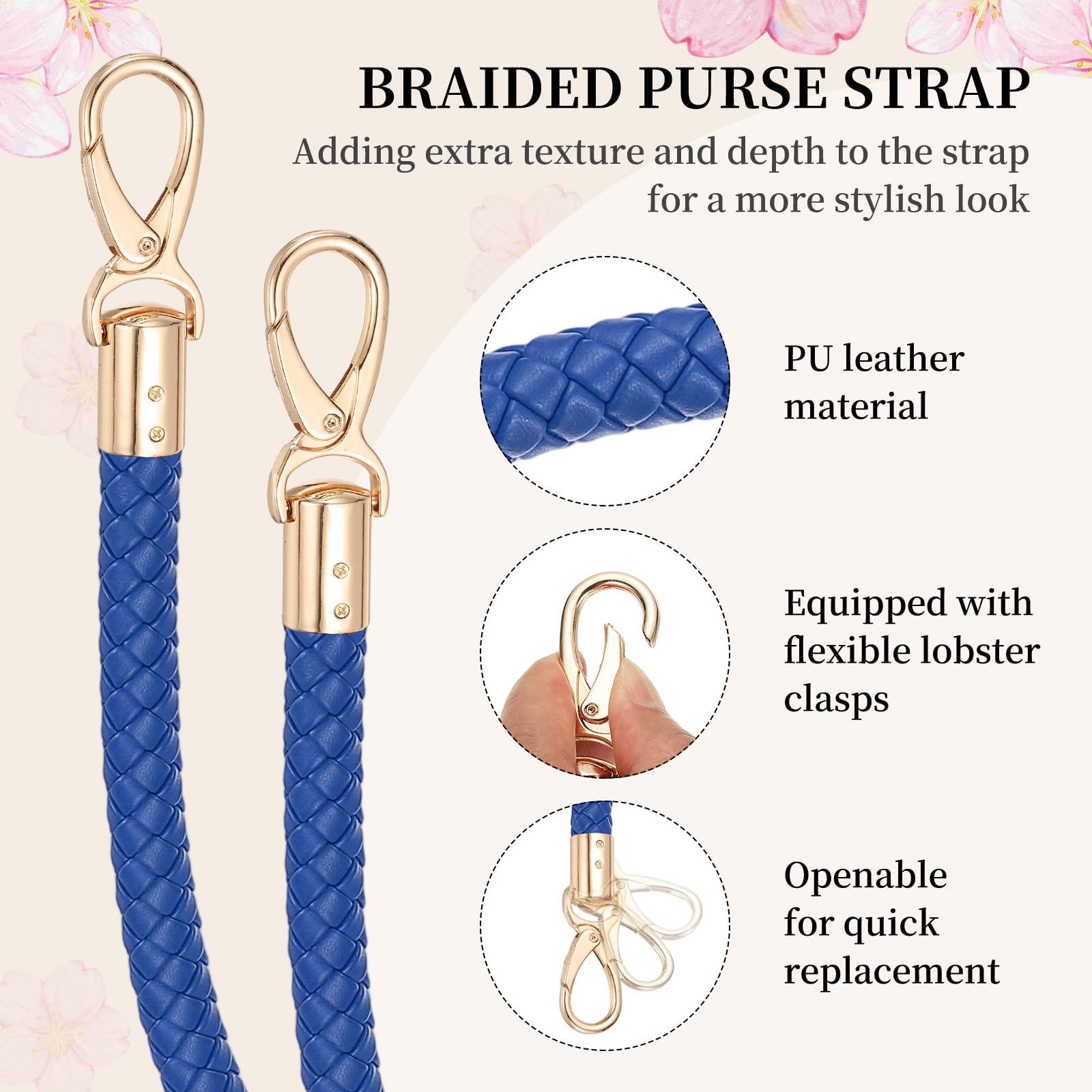 PATIKIL Braided Purse Straps 60cm / 23.6" - Image 3