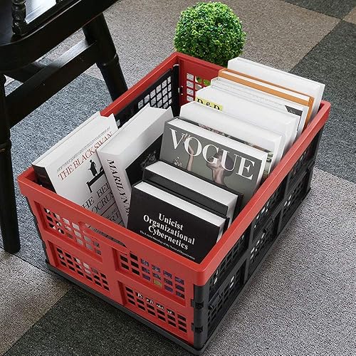 Miniatura 3 de Obstnny Contenedores de almacenamiento plegables de 34 cuartos de galón, caja de leche apilable, 3 paquetes