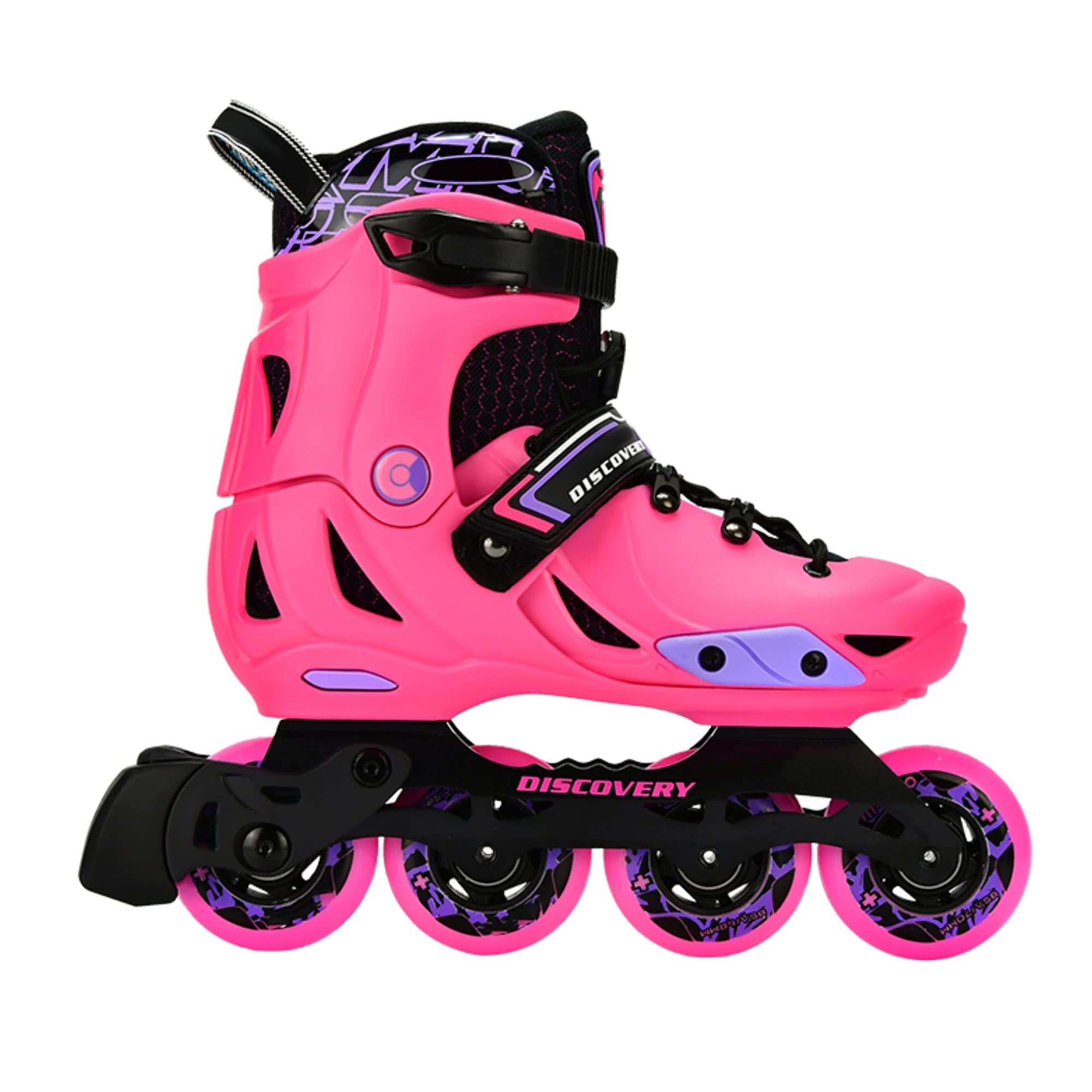 Discovery Kids Adjustable Molded-Shell Inline Skates, Freestyle Slalom Beginner (Pink, EU 37-40 / US 6-8.5 / 235mm-259mm)