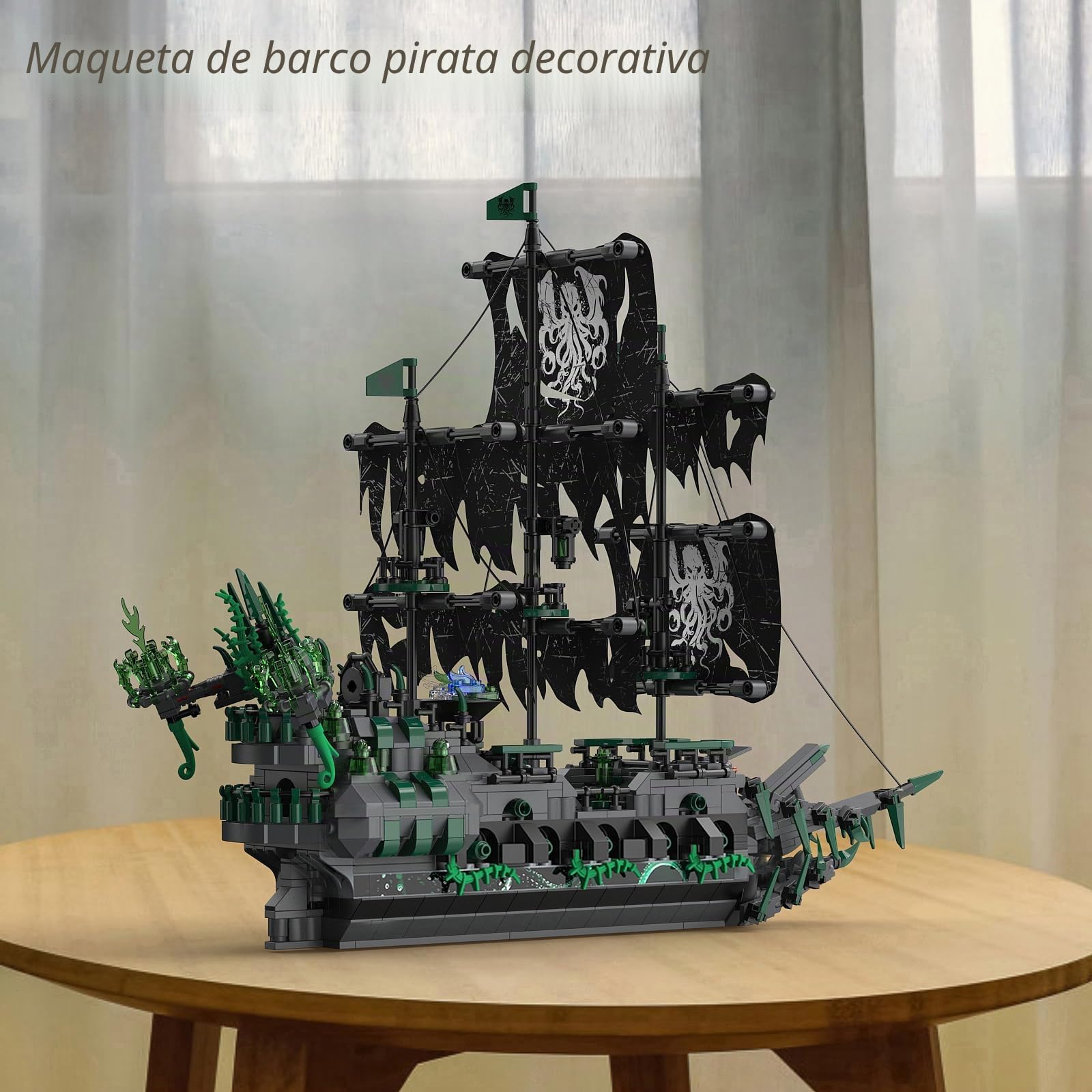 Bloques de construcción de Barco Pirata JMBricklayer, 40001 Flying Dutchman, Juego de construcción de velero, Juguete para Adultos y Adolescentes
