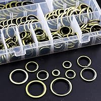 Vista 7 de Hilitchi Kit surtido de 180 piezas de arandela de aceite de sello métrico Dowty Bonded - 10 tamaños: M6 a M24