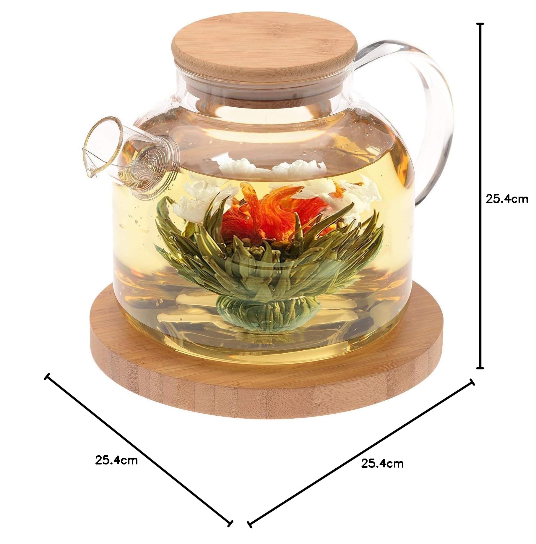 Glass Teapot 1000ml - Stovetop & Microwave Safe -5