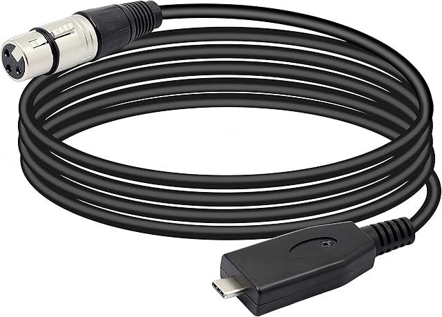 TypeC to XLR Microphone Adapter Cable, USB C to XLR Audio Connector Compatible with USB 2.0 for Smartphones & Tablet, Laptop - 3 Meters