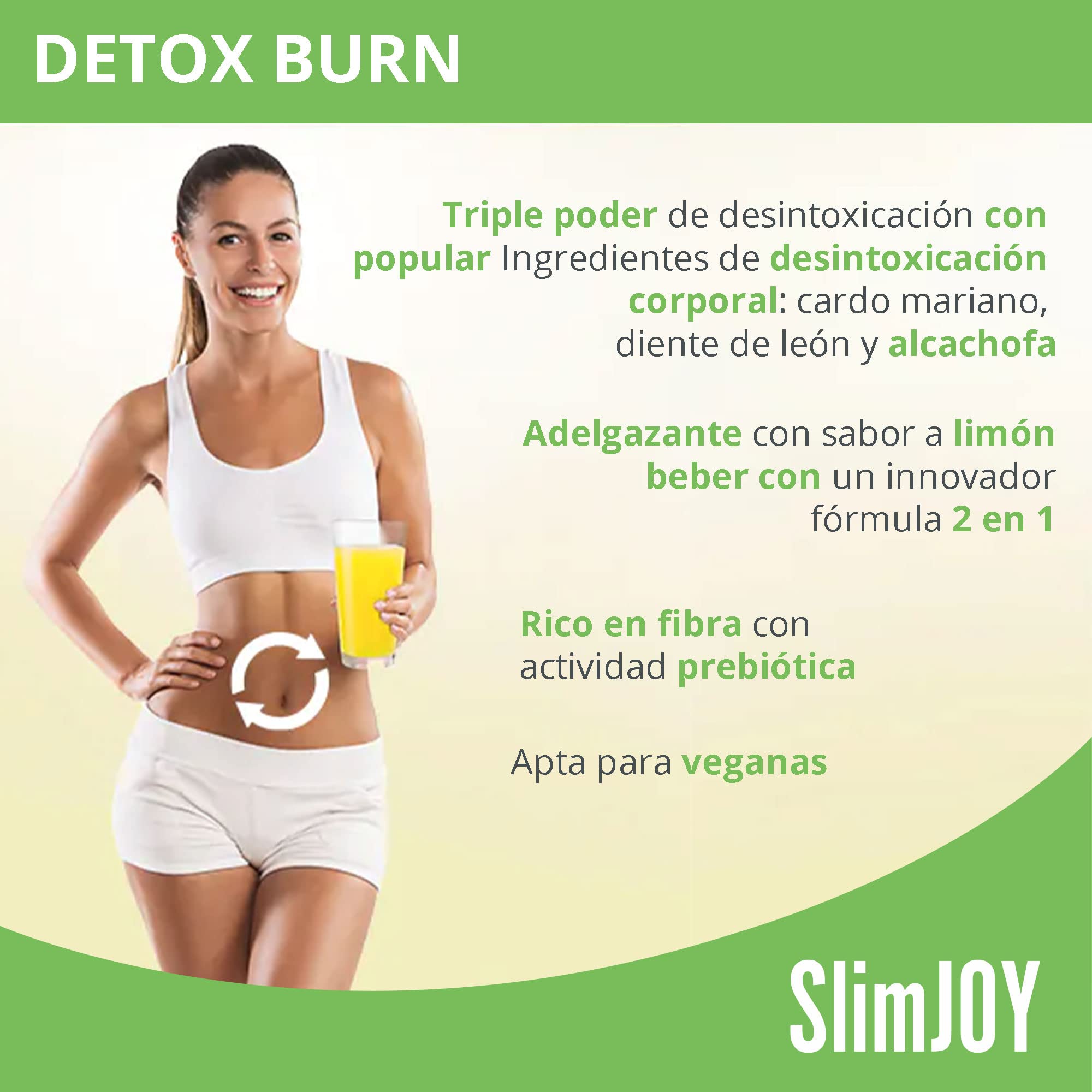 Detox - Bebida de Cardo Mariano, Alcachofa, Diente de Leon y Te Verde - 30 Sobres para 30 Días - Con E-Libro Gratuito - DetoxBurn Doble Acción, Sensilab Slimmium