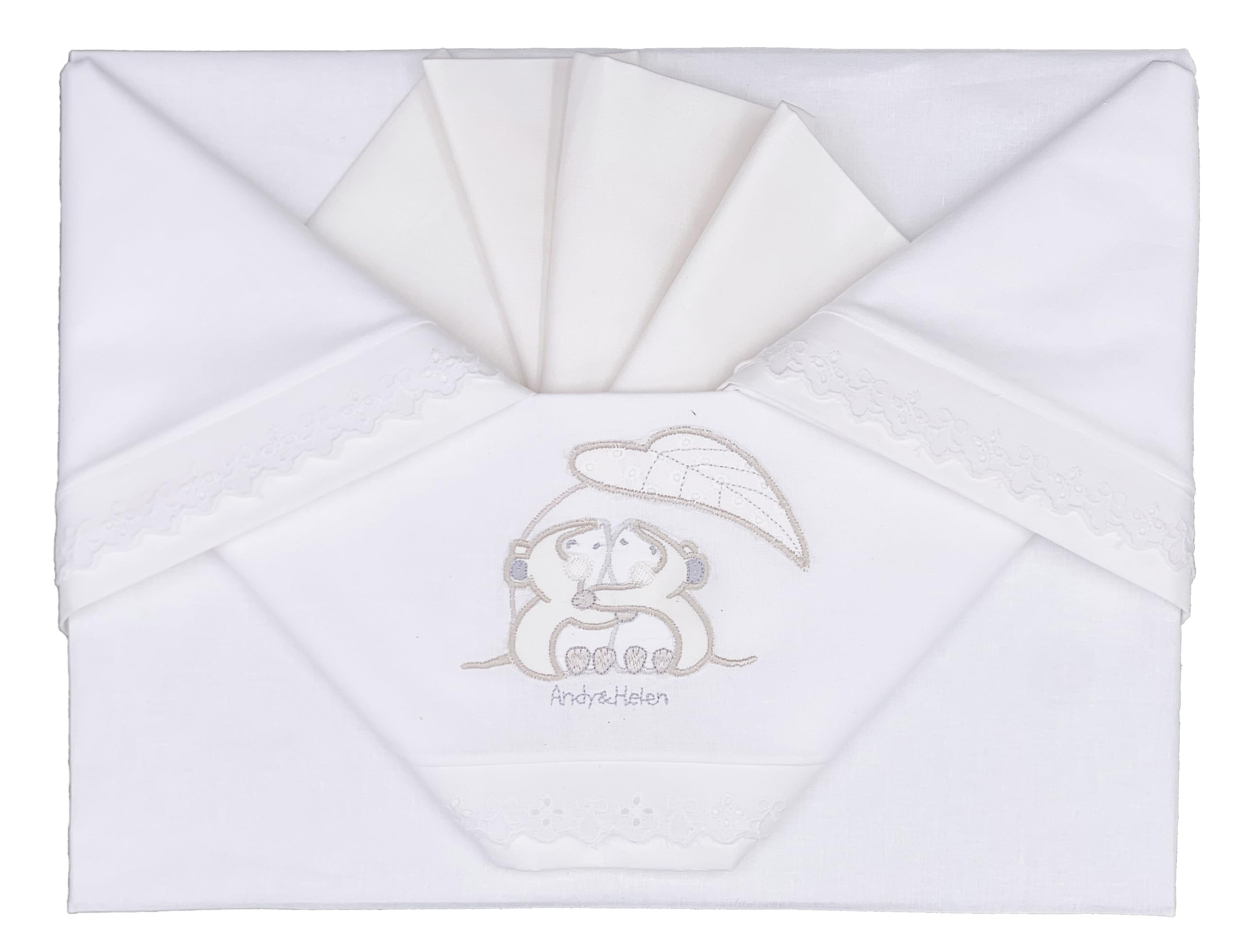 Andy&Helen Complete Fitted Sheet Set with Elasticated Corners + Pillowcase