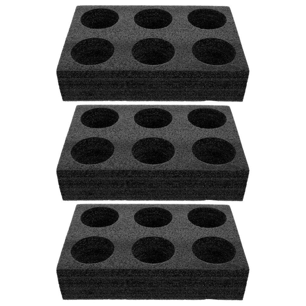 BESTonZON 3 Stück Getränketräger zum Mitnehmen Tassenhalter Tablett Becherhalter Schaumstoff Gläserhalter 6 Tassen Kaffeeträger Take Out Getränkehalter für Camping Picknick Schwarz