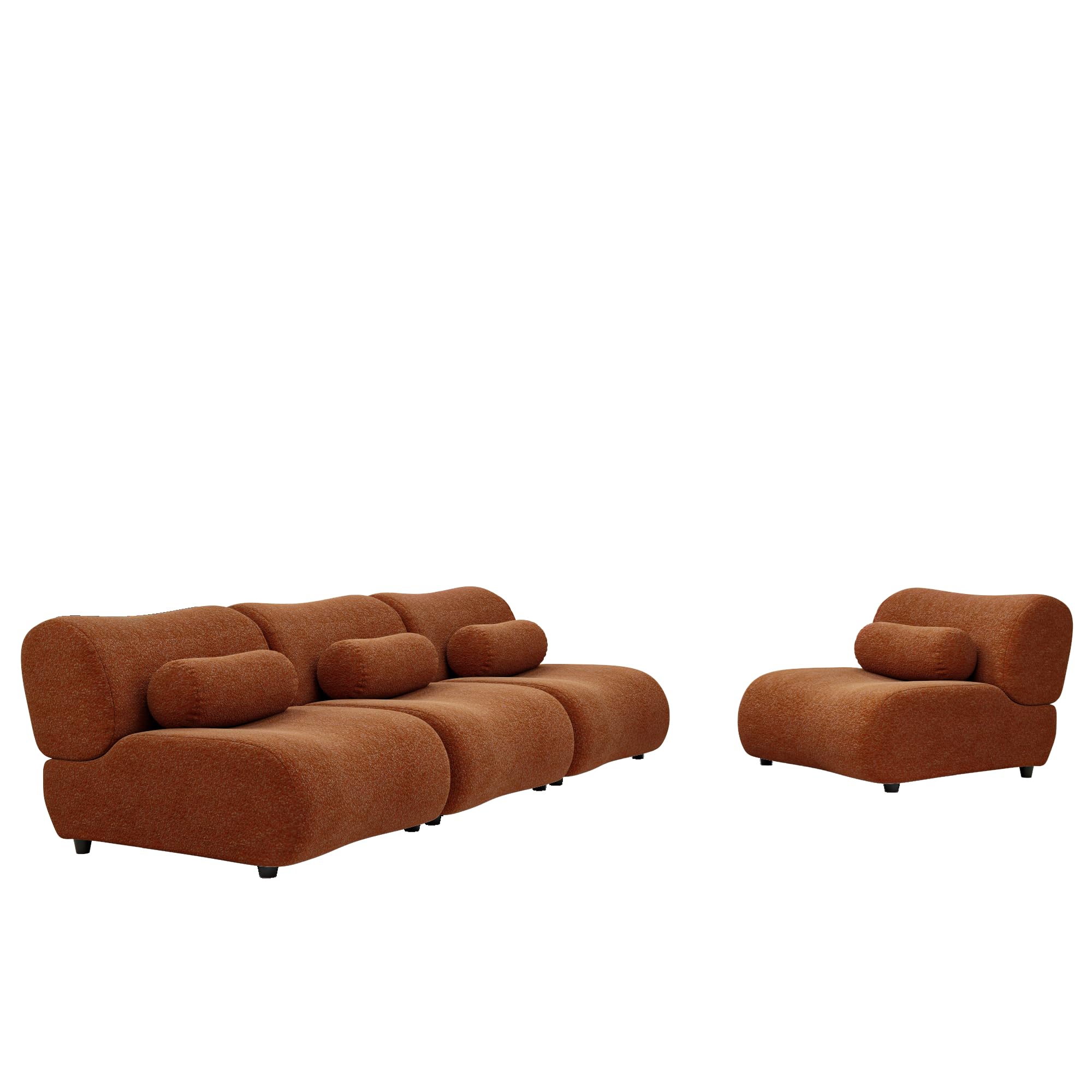 Amazon.com: L Shaped Orange Modular Sofa Set High Comfort