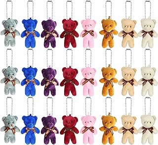 UgyDuky 24 Pieces Mini Teddy Bear Toy 4.7 Inch Mini Plush Teddy Bear Soft Tiny Bear Doll Stuffed Tiny Bear for Teens Girls Boys Adults DIY Keychain Birthday Wedding Christmas Party Favors