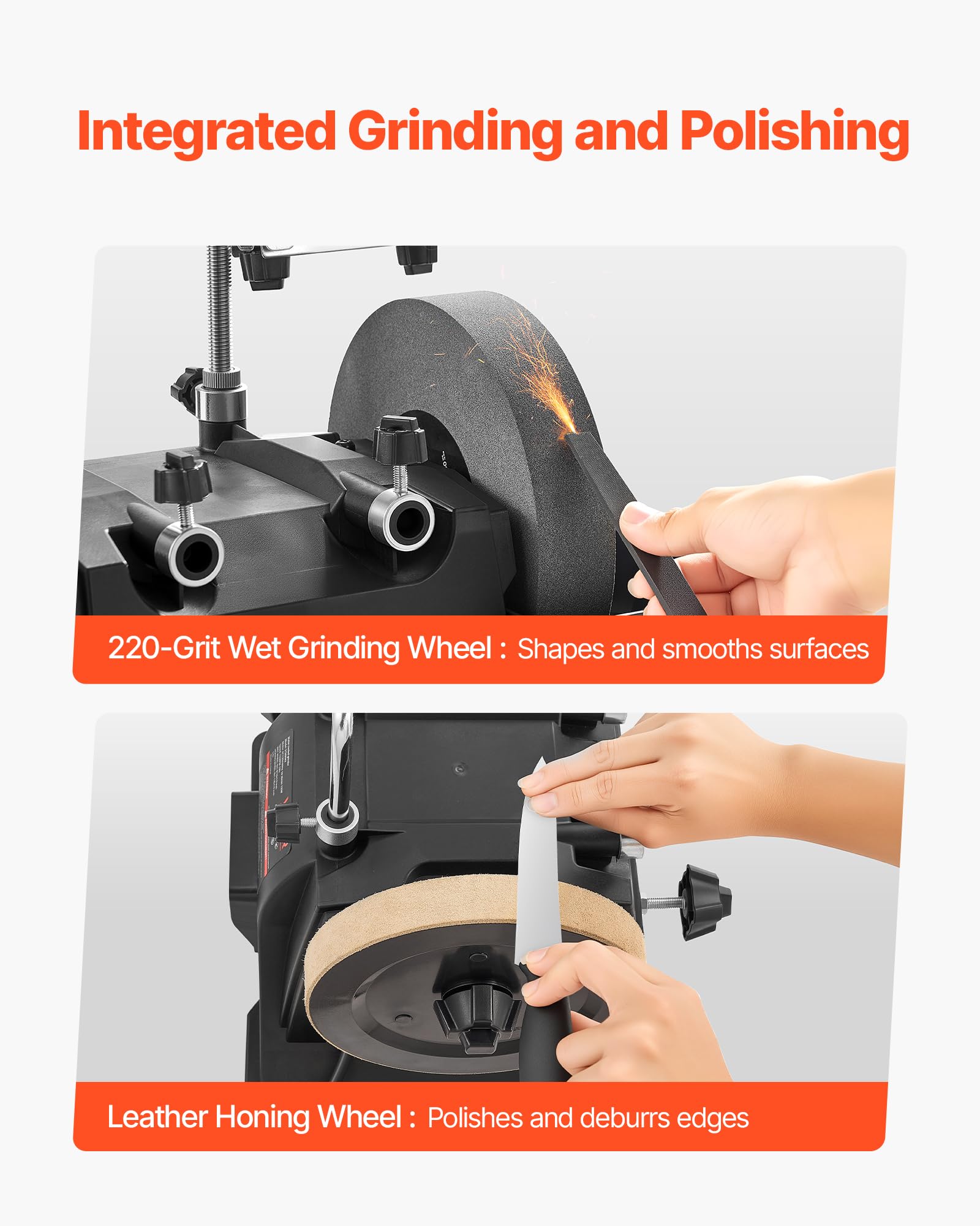 VEVOR 8-Inch Wet Sharpening System Water-Cooled Knife Grinder Machine with 155 RPM Grinding Speed Vertical Horizontal Two-Direction Wet — view 4