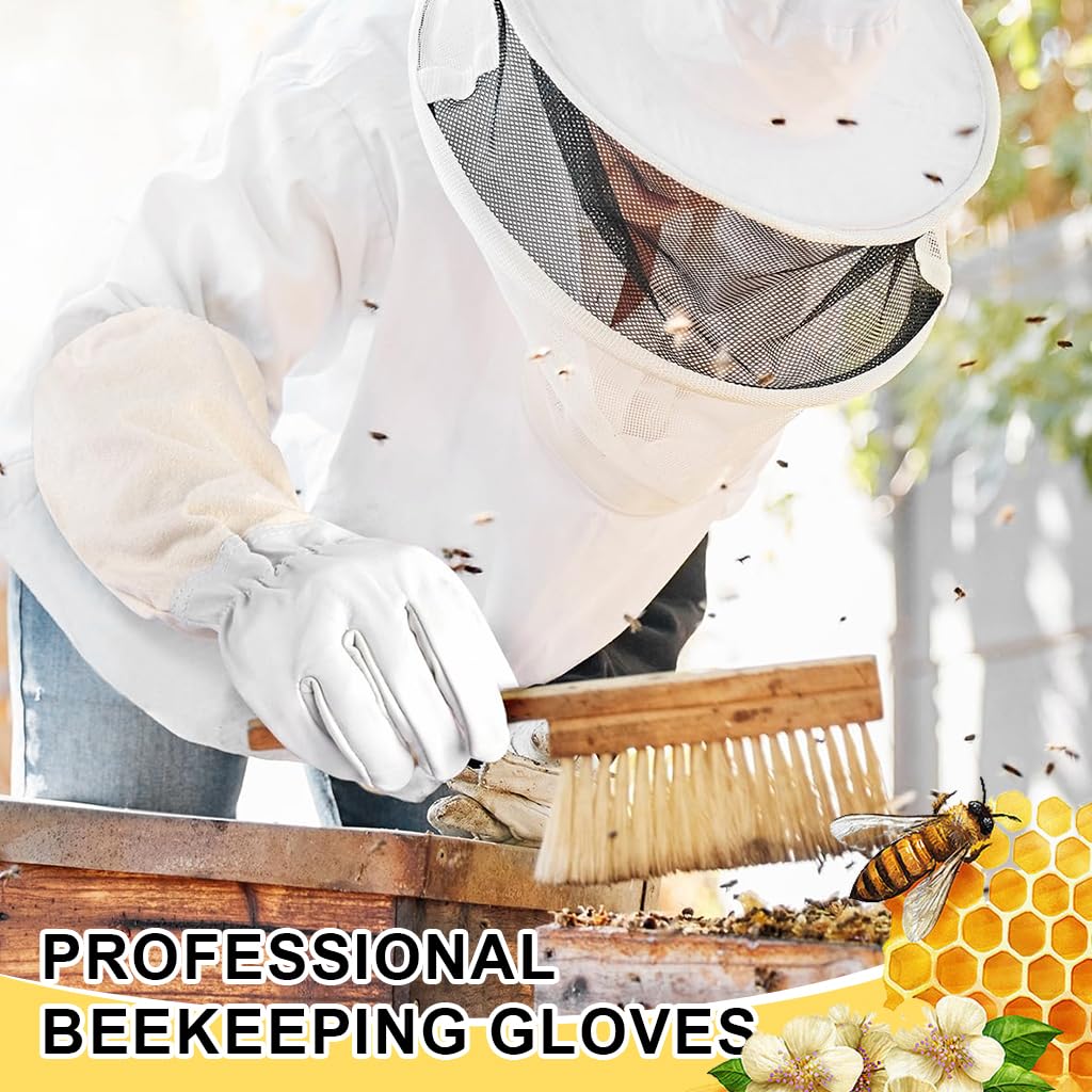 HASTHIP® Beekeeping Gloves Elastic Cuff Elbow-length Protective Working Gloves Thicken Anti-slip Gardening Gloves Landscaping Gloves for Men Women, XL 2