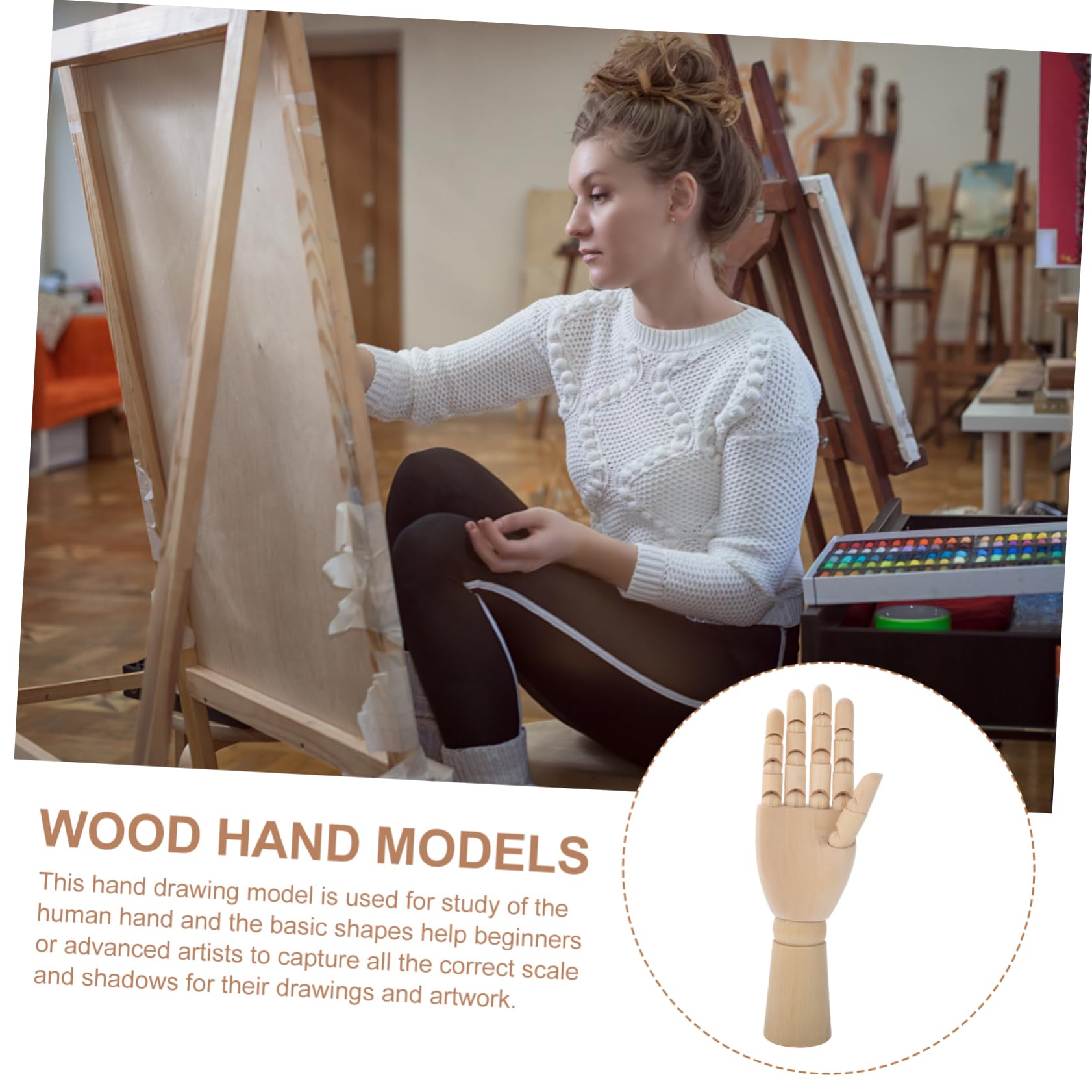 Bewegliche Holzhand Modell für Comic Skizzen, Beige