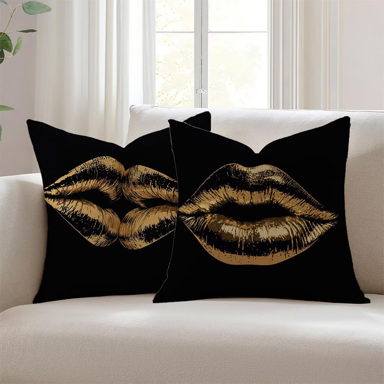 Housse de coussin canapé et décoration salon de jardin avec motif lin abstrait